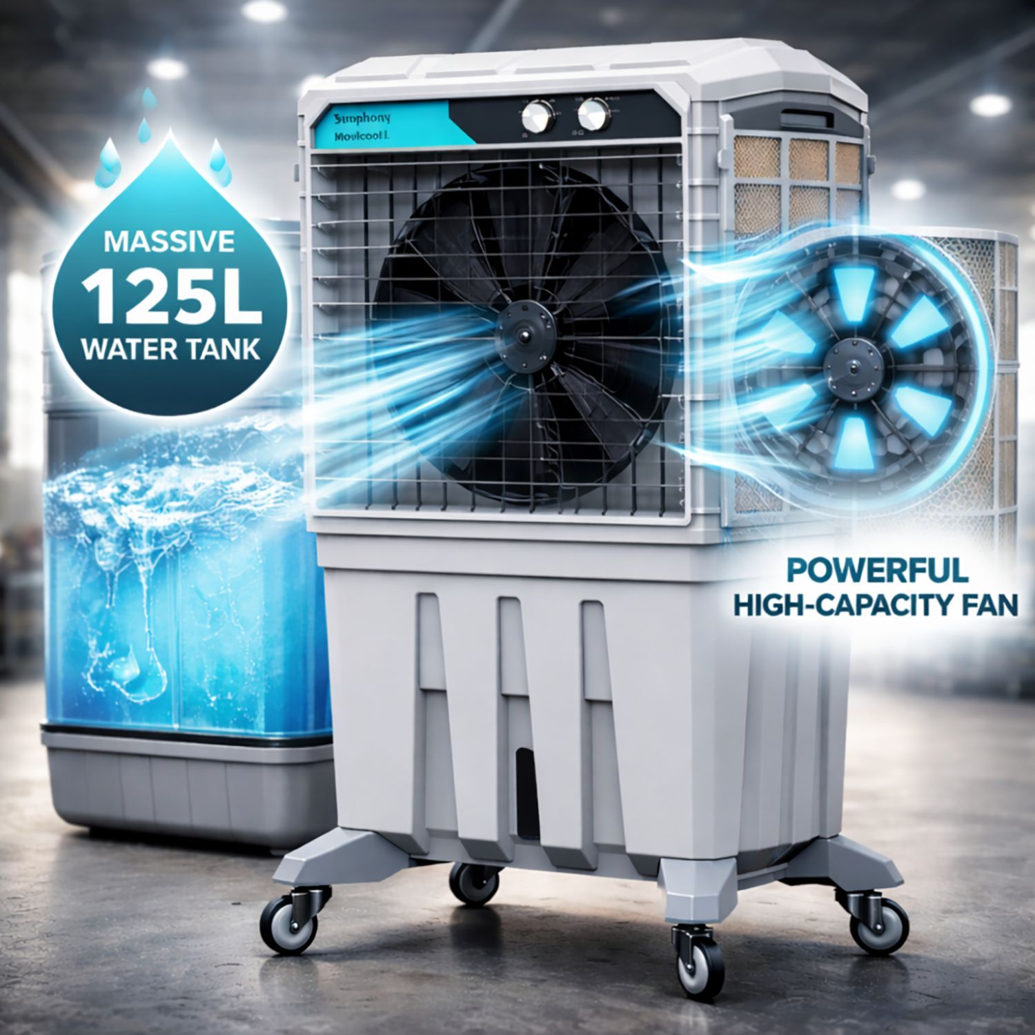 Symphony Movicool L125 125 Litres Commercial Air Cooler with Whisper-Quiet Operation (Cool Flow Dispenser, Dark Grey)_8