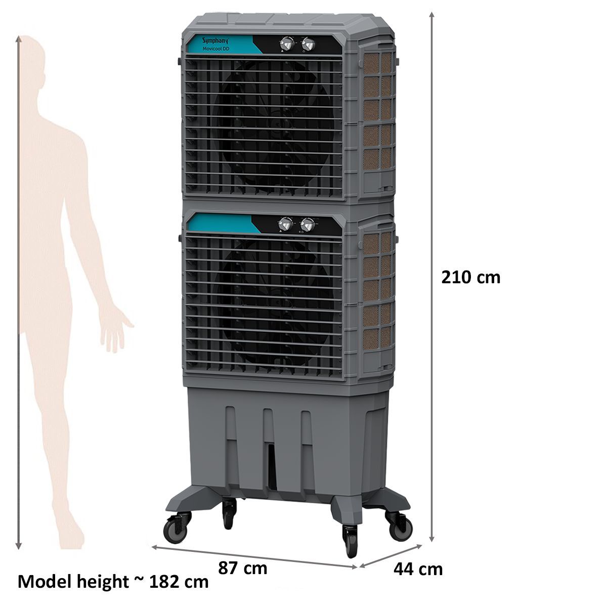 Symphony Movicool DD125 125 Litres Room Air Cooler (Honeycomb Pad, ACOCO007, Dark Grey)_2