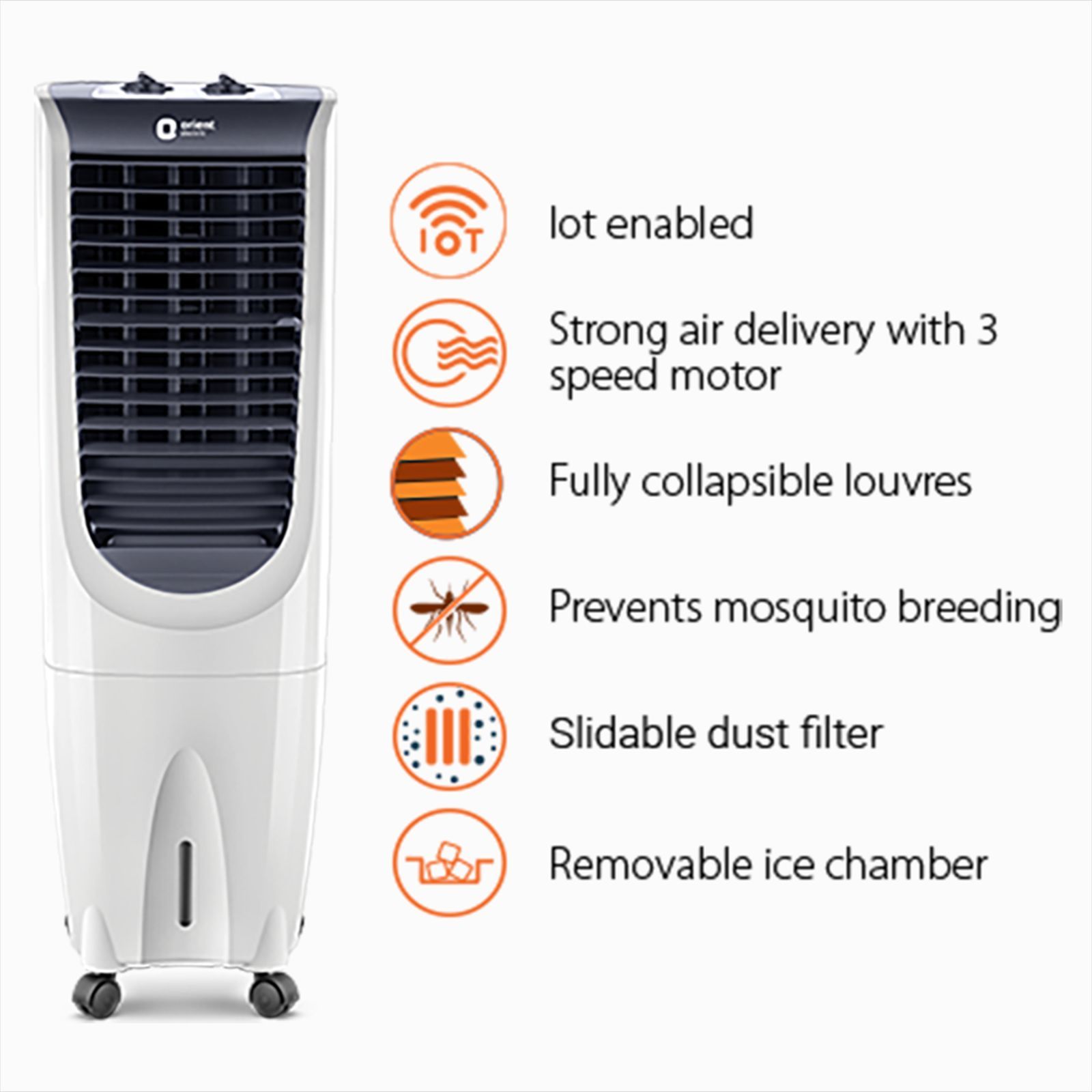 Orient Ultimo 26 Litres Tower Air Cooler with Lot Enabled (Ice Chamber, White)_12