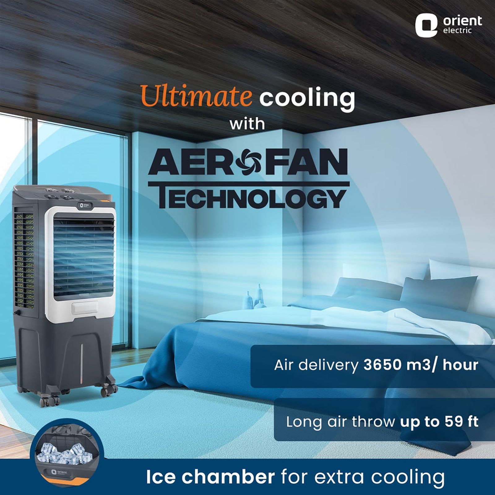 Orient Ultimo 65 Litres Desert Air Cooler with Aerofan Technology (Ice Chamber, Grey) Orient Ultimo 65 Litres Desert Air Cooler with Aerofan Technology (Ice Chamber, Grey)_14