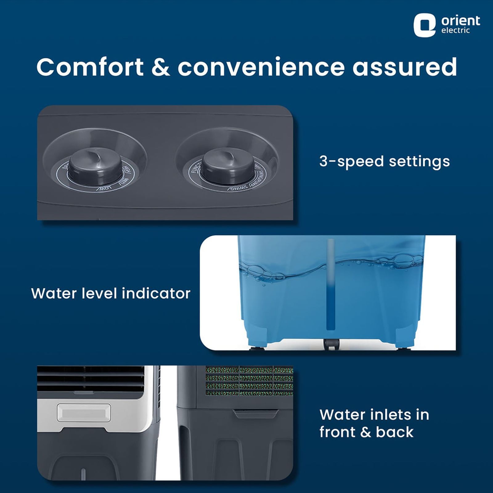 Orient Ultimo 65 Litres Desert Air Cooler with Aerofan Technology (Ice Chamber, Grey) Orient Ultimo 65 Litres Desert Air Cooler with Aerofan Technology (Ice Chamber, Grey)_15