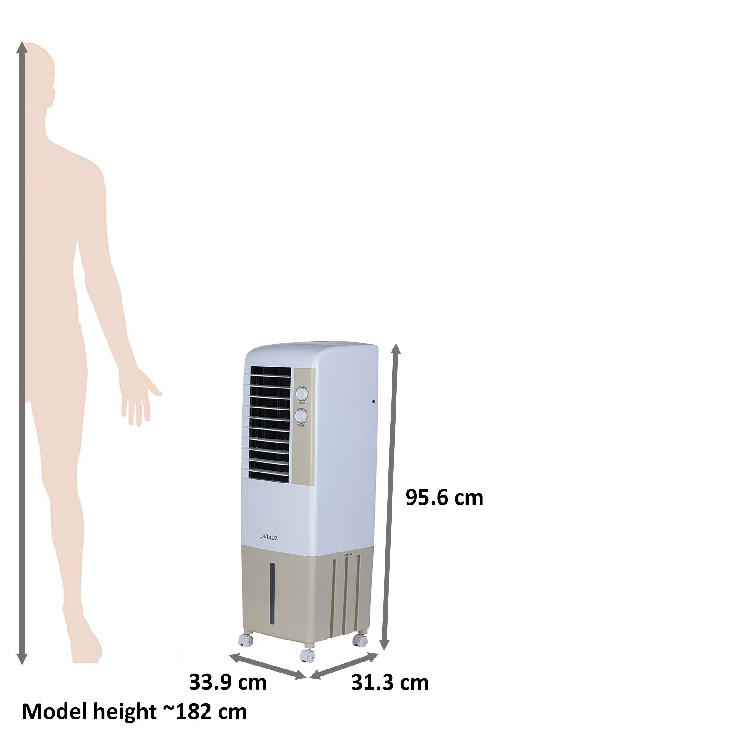 KENSTAR Alta 22 Litres Tower Air Cooler (Inverter Compatible, KCLALTGY022BMH-ELM, Grey)_2