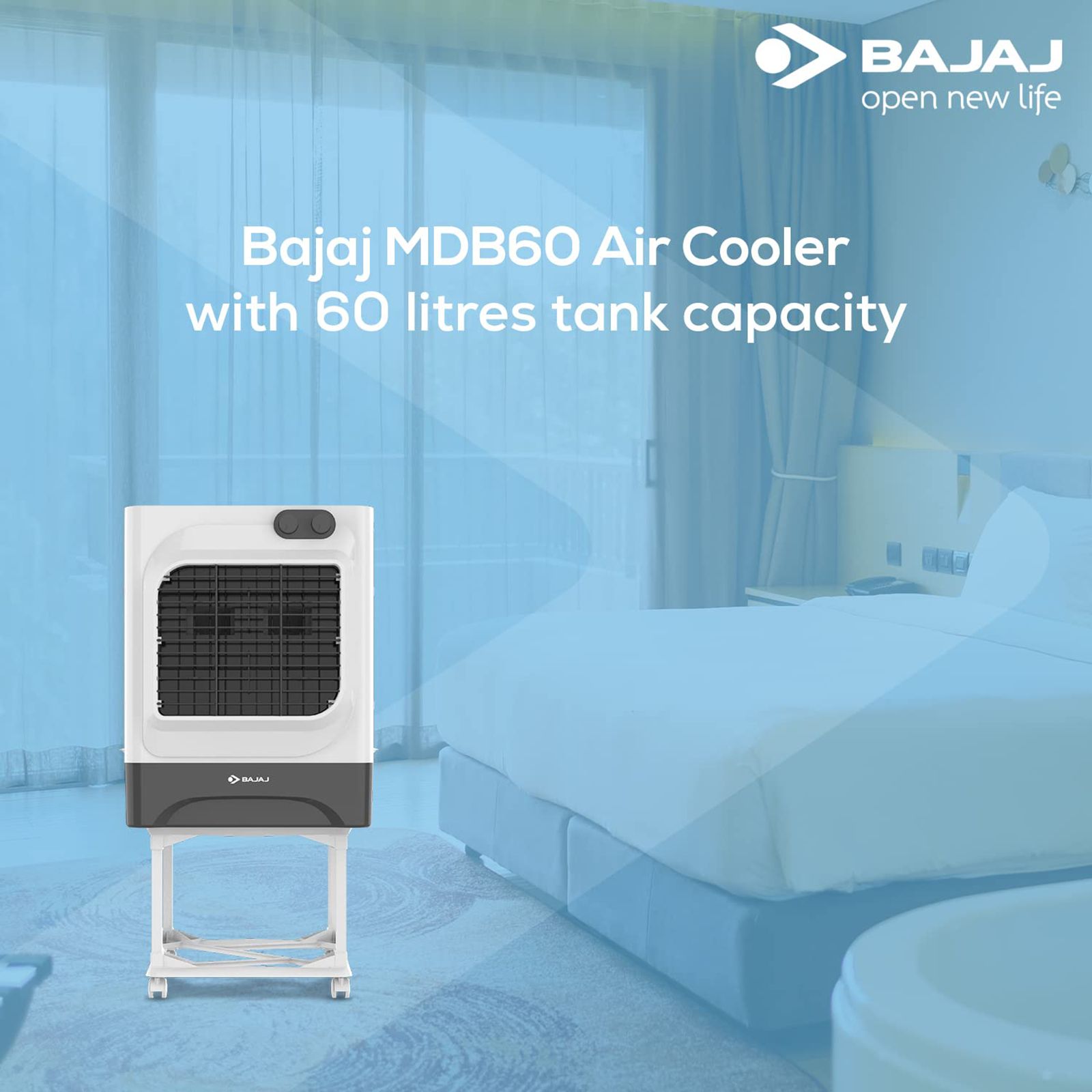 BAJAJ 60 Litres Desert Air Cooler with Typhoon Blower Technology (Anti Bacterial Technology, White & Grey)_8