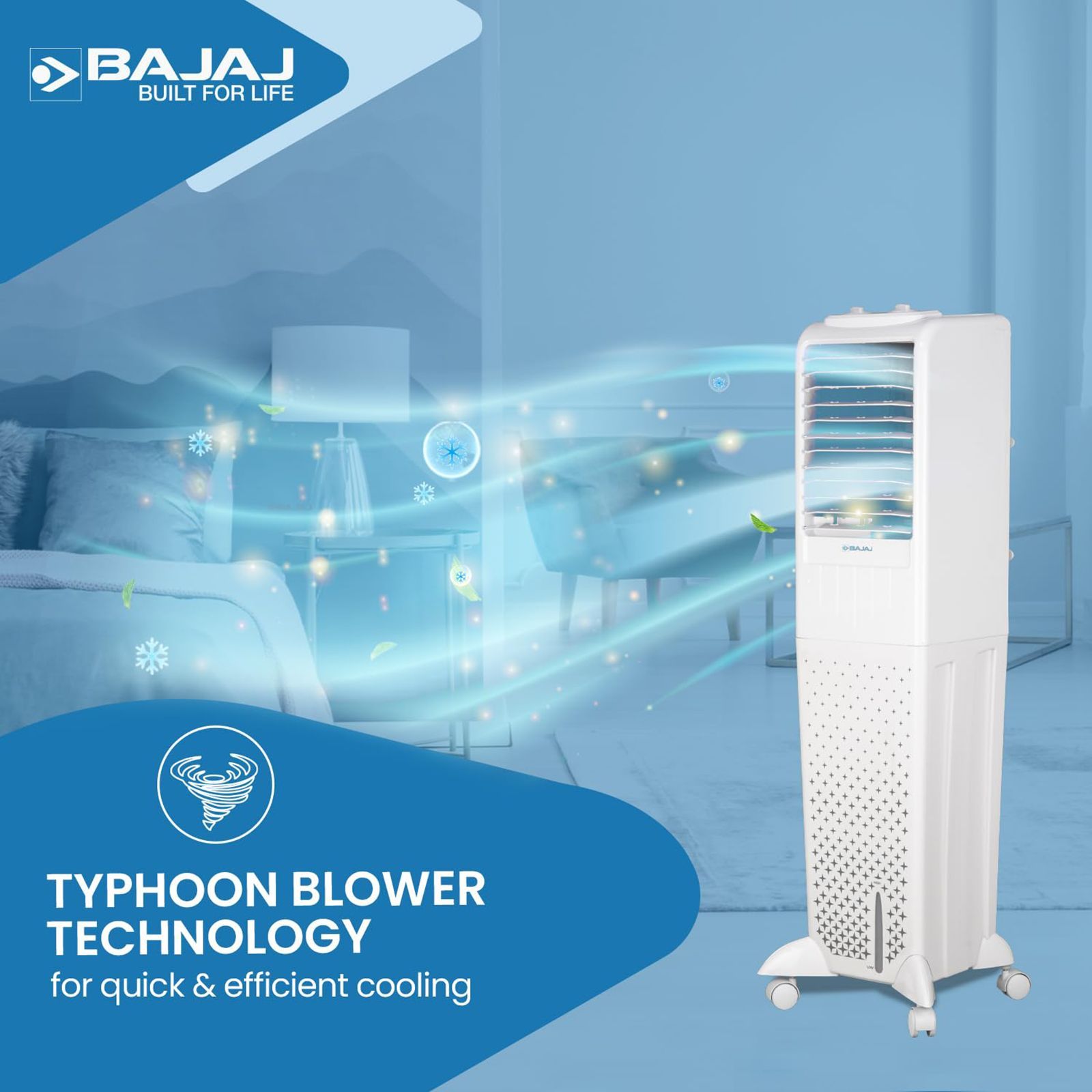 BAJAJ 50 Litres Tower Air Cooler with Typhoon Blower Technology (Anti Bacterial Hexacool Master, White)_7