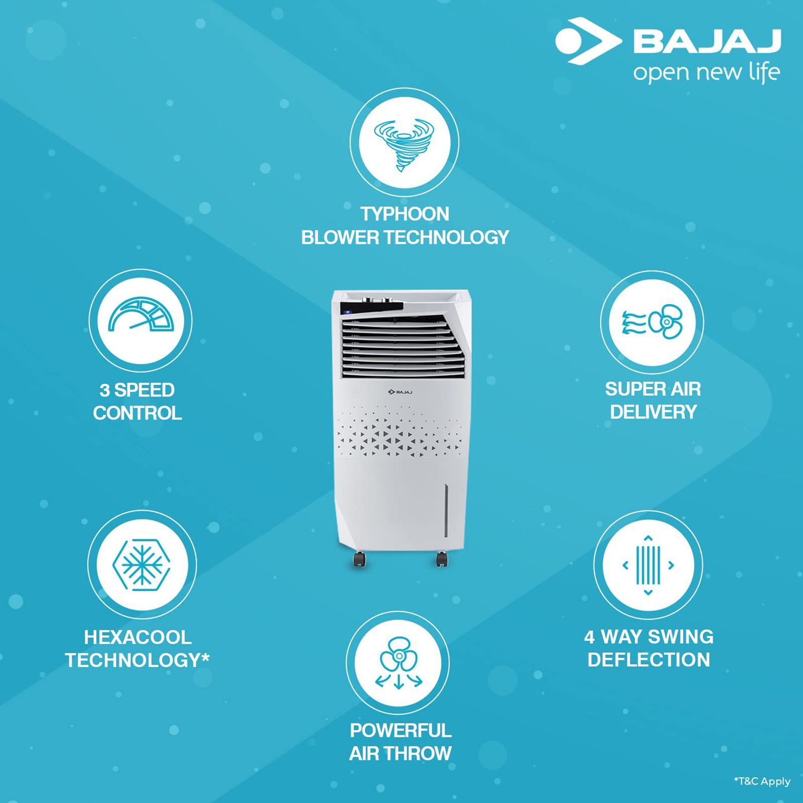 BAJAJ 36 Litres Tower Air Cooler (Anti-Bacterial Technology, TMH36 Skive, White) BAJAJ 36 Litres Tower Air Cooler (Anti-Bacterial Technology, TMH36 Skive, White)_8