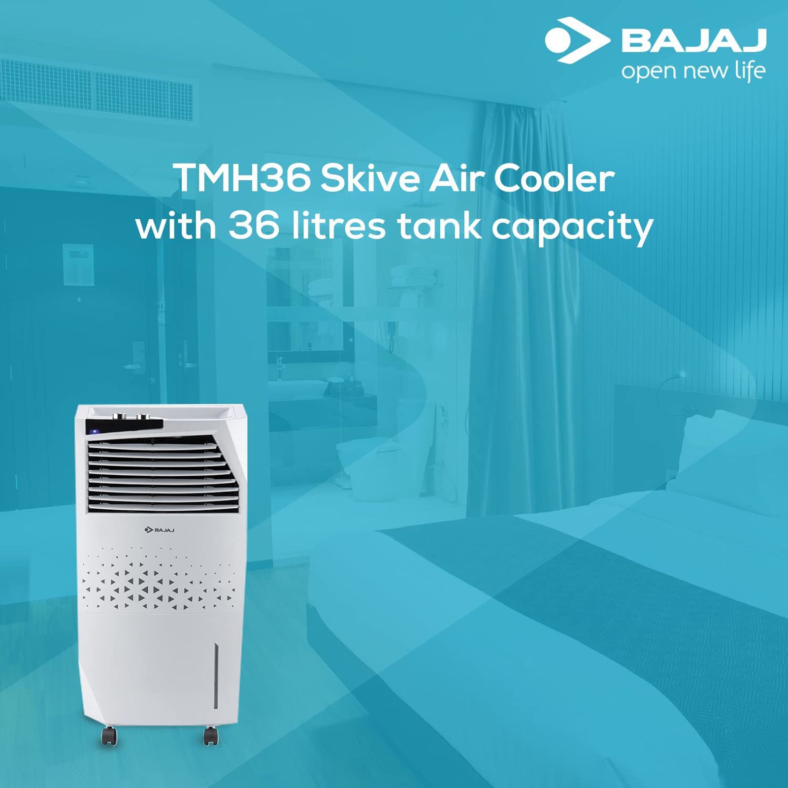 BAJAJ 36 Litres Tower Air Cooler (Anti-Bacterial Technology, TMH36 Skive, White) BAJAJ 36 Litres Tower Air Cooler (Anti-Bacterial Technology, TMH36 Skive, White)_5