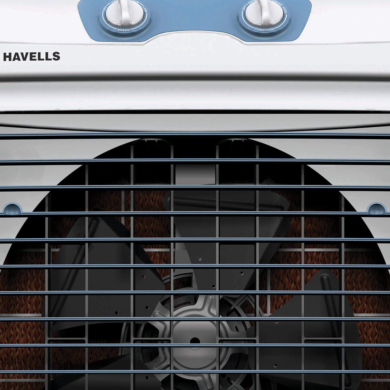 HAVELLS Koolaire-X 51 Litres Desert Air Cooler with Castor Wheels (Evaporative Cooling Technology, Light Blue & White)_5