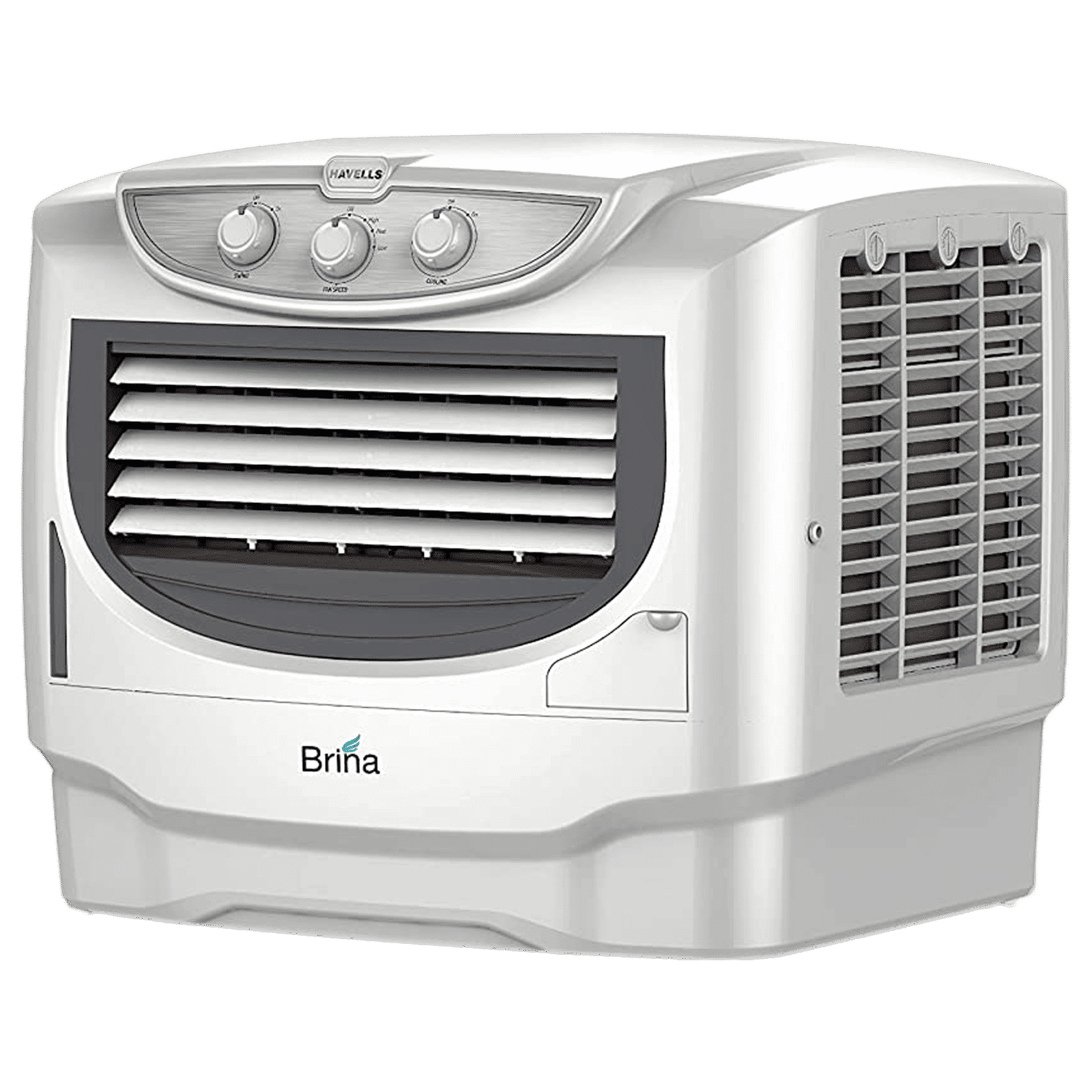 HAVELLS Brina 50 Litres Portable Air Cooler (Wood Wool Cooling Pads, GHRACBRE230, White/Grey)_2