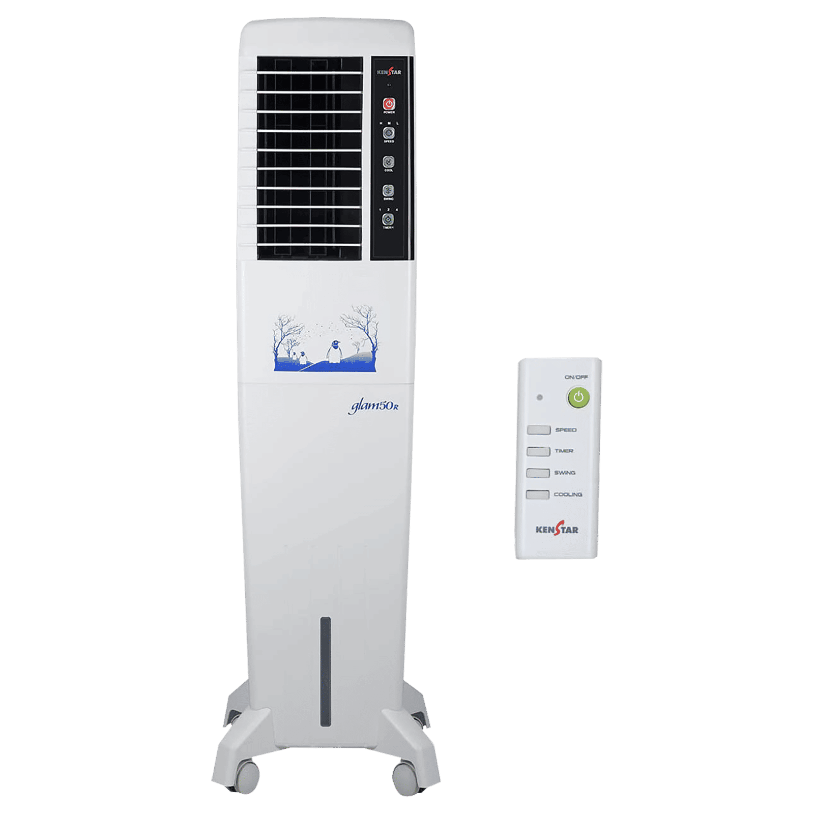KENSTAR Glam HC RE 50 Litres Tower Air Cooler with Quadraflow Technology (Inverter Compatible, White) KENSTAR Glam HC RE 50 Litres Tower Air Cooler with Quadraflow Technology (Inverter Compatible, White)_1