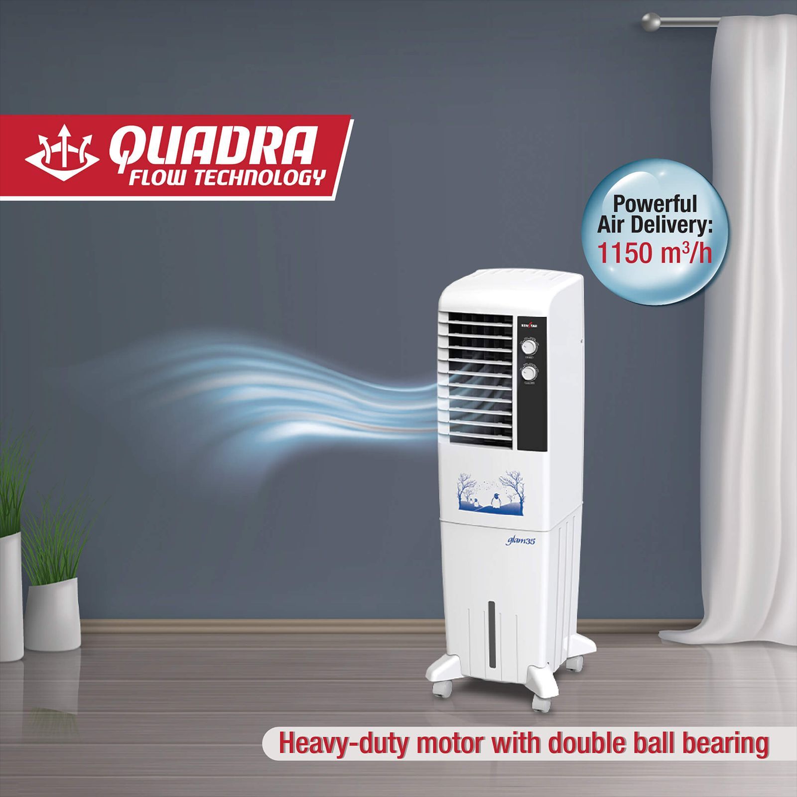 KENSTAR GLAM 35 Litres Tower Air Cooler (Inverter Compatible, KCLGLMWH035BMH-ELM, White) KENSTAR GLAM 35 Litres Tower Air Cooler (Inverter Compatible, KCLGLMWH035BMH-ELM, White)_8