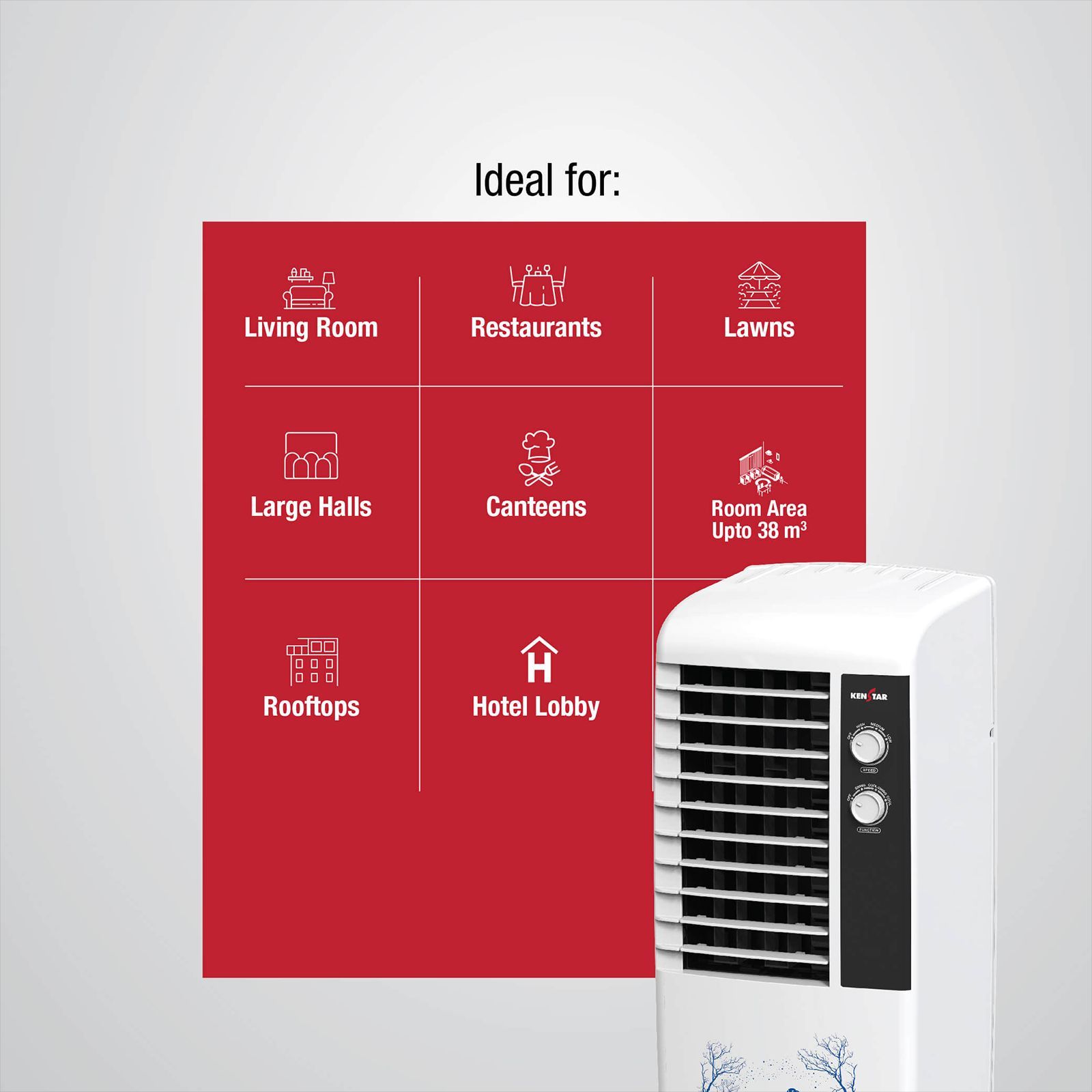 KENSTAR GLAM 35 Litres Tower Air Cooler (Inverter Compatible, KCLGLMWH035BMH-ELM, White) KENSTAR GLAM 35 Litres Tower Air Cooler (Inverter Compatible, KCLGLMWH035BMH-ELM, White)_13