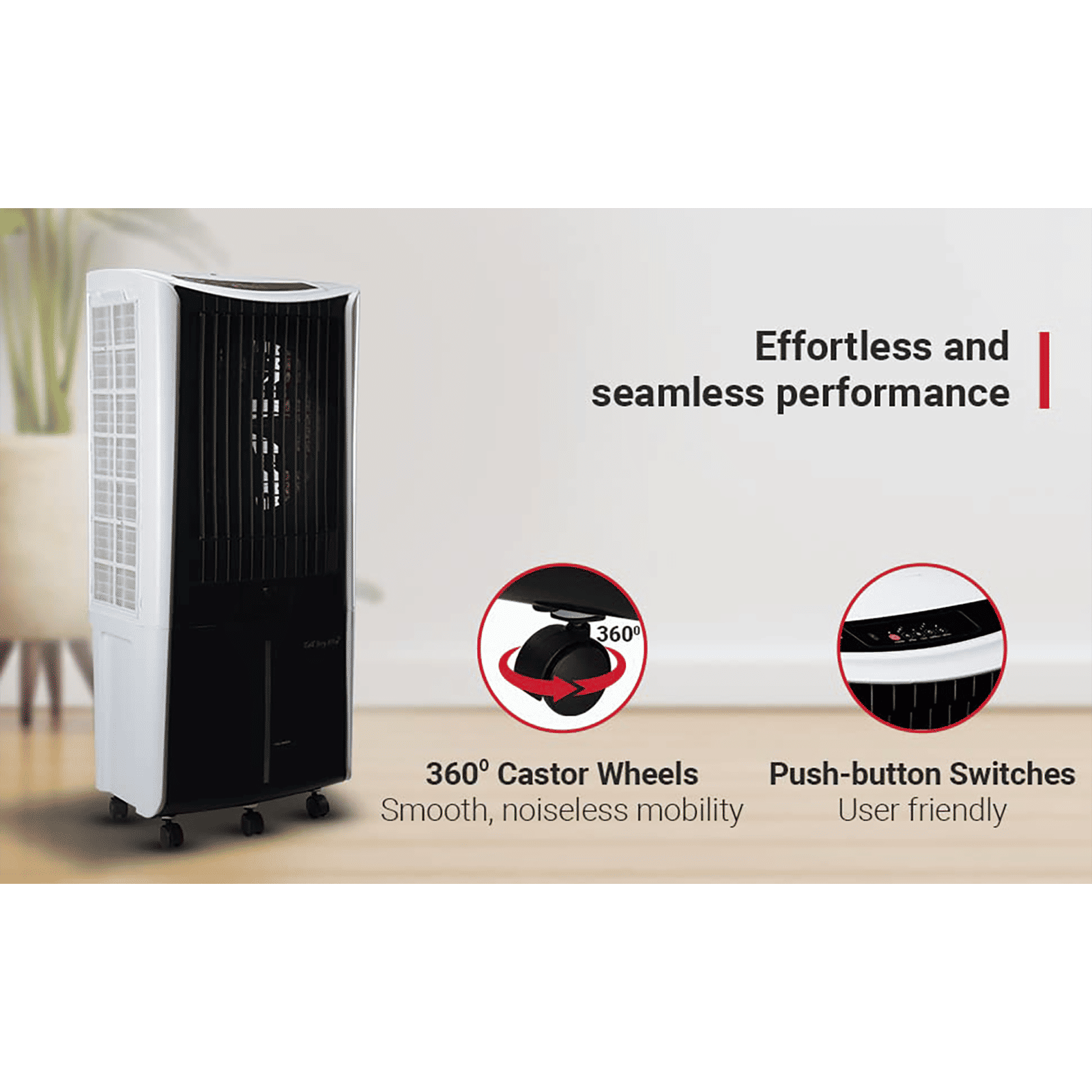 KENSTAR TALLBOY HC 105 Litres Desert Air Cooler (Honeycomb Cooling Technology, KCLTLBBK105FMH-ESV, Black & White)_6