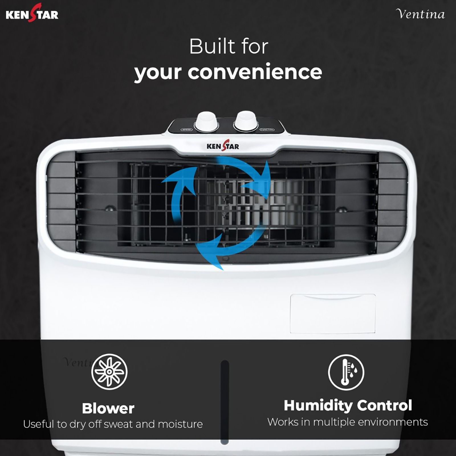 KENSTAR VENTINA 60 Litres Window Air Cooler (Wood Wool Technology, KCLVTNWH060BMW-EGM, White)_4