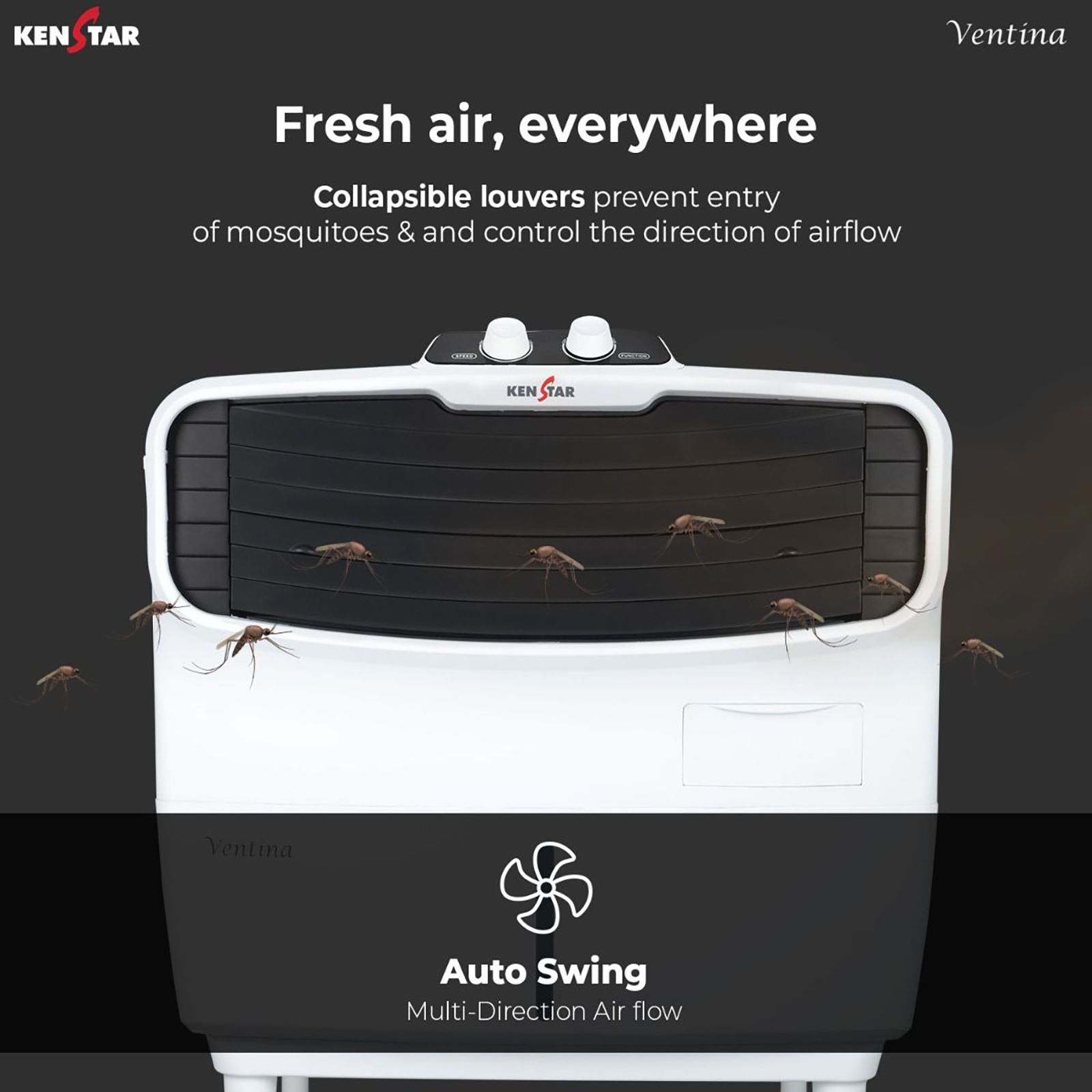 KENSTAR VENTINA 60 Litres Window Air Cooler (Wood Wool Technology, KCLVTNWH060BMW-EGM, White)_5