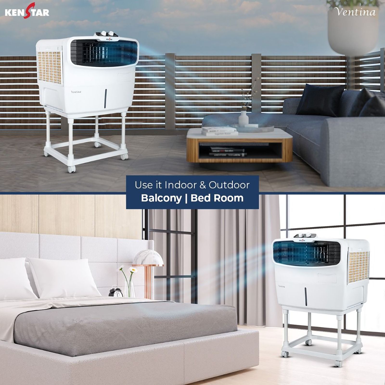 KENSTAR VENTINA 60 Litres Window Air Cooler (Wood Wool Technology, KCLVTNWH060BMW-EGM, White)_7