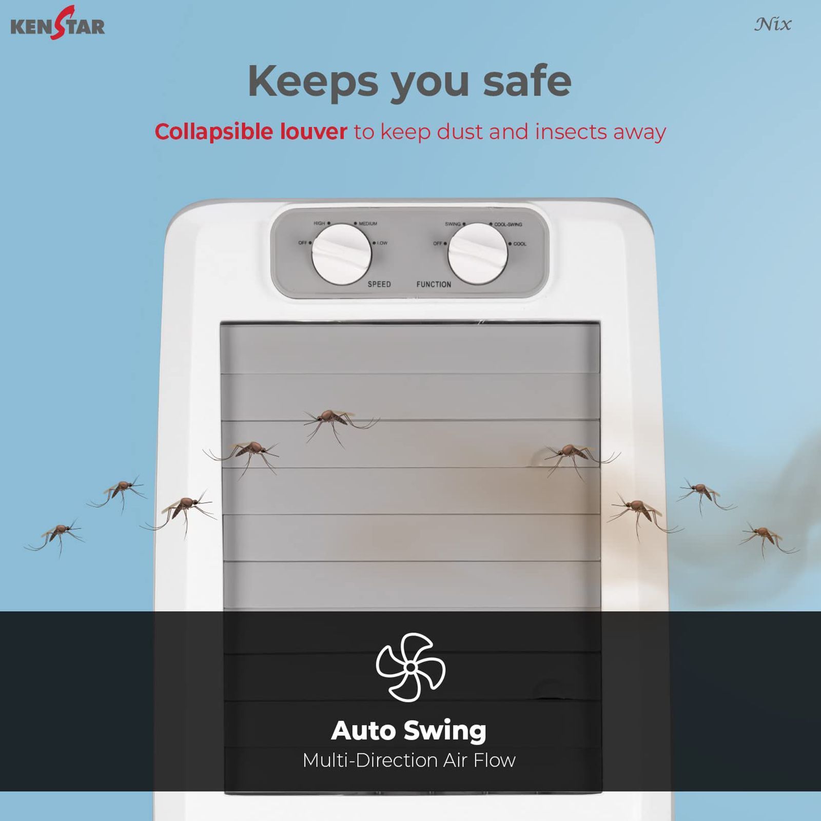 KENSTAR NIX 12 Litres Portable Air Cooler with Inverter Compatible (Quadraflow Technology, White)_7