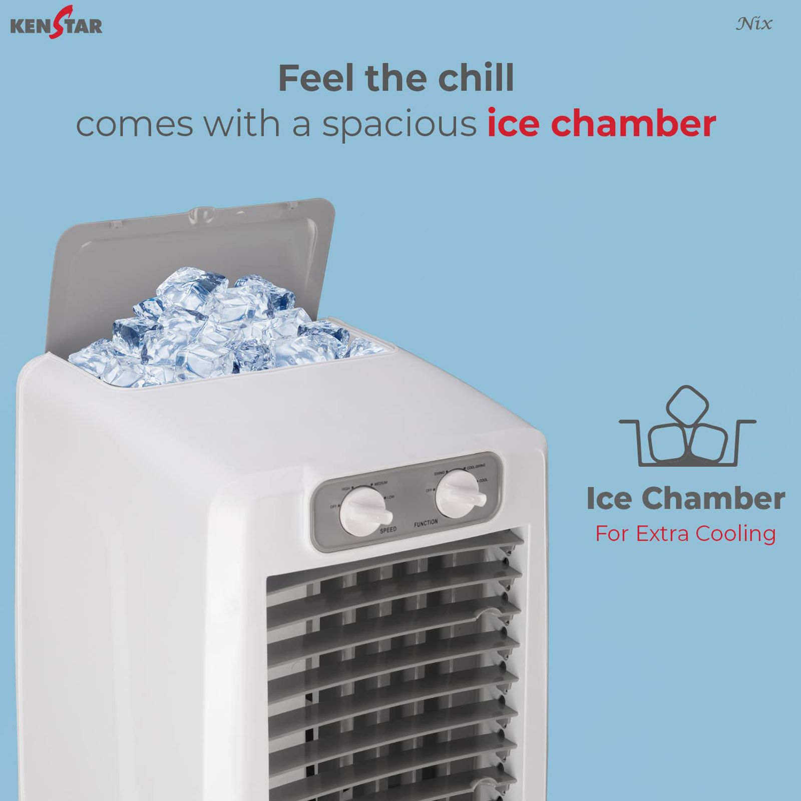 KENSTAR NIX 12 Litres Portable Air Cooler with Inverter Compatible (Quadraflow Technology, White)_9