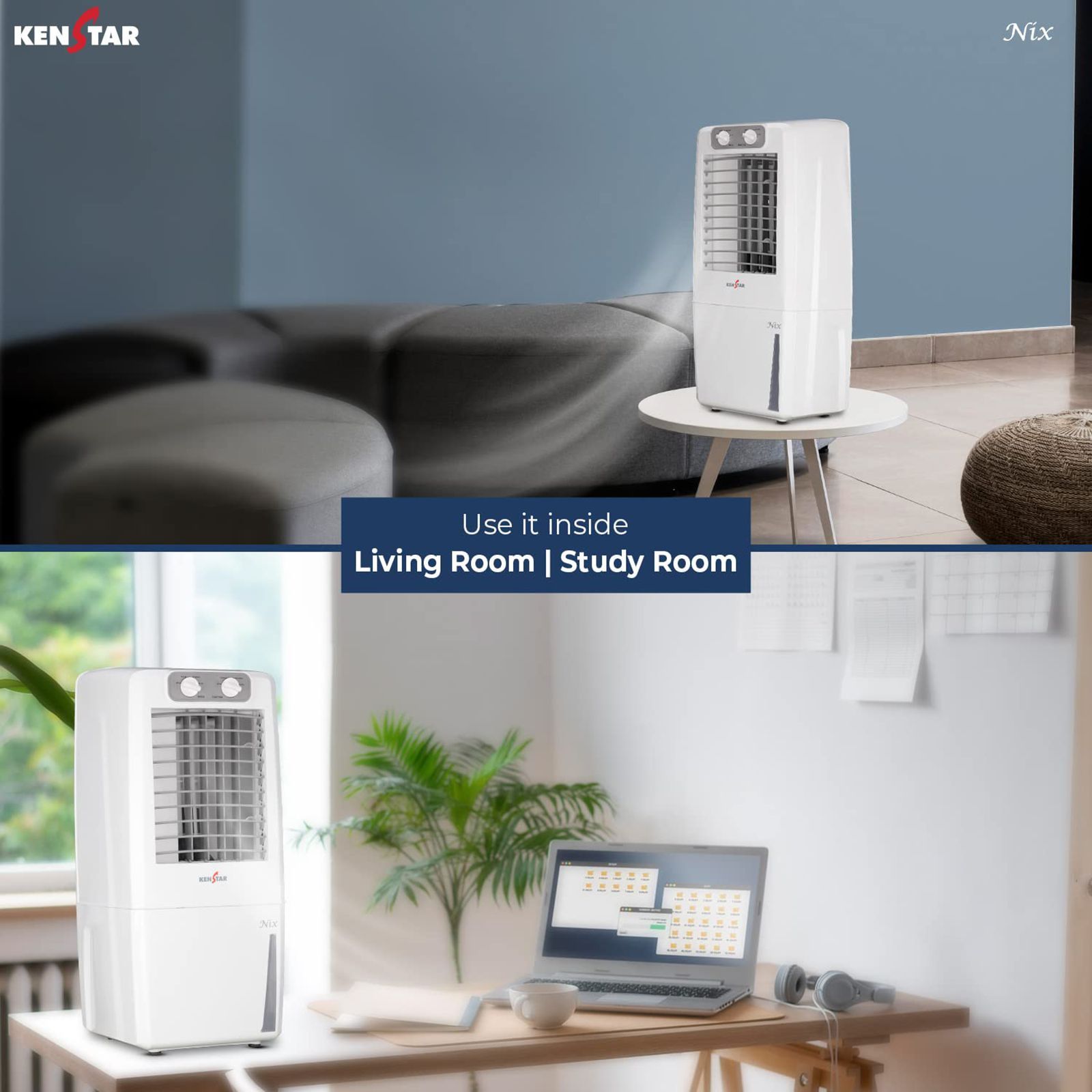 KENSTAR NIX 12 Litres Portable Air Cooler with Inverter Compatible (Quadraflow Technology, White)_10