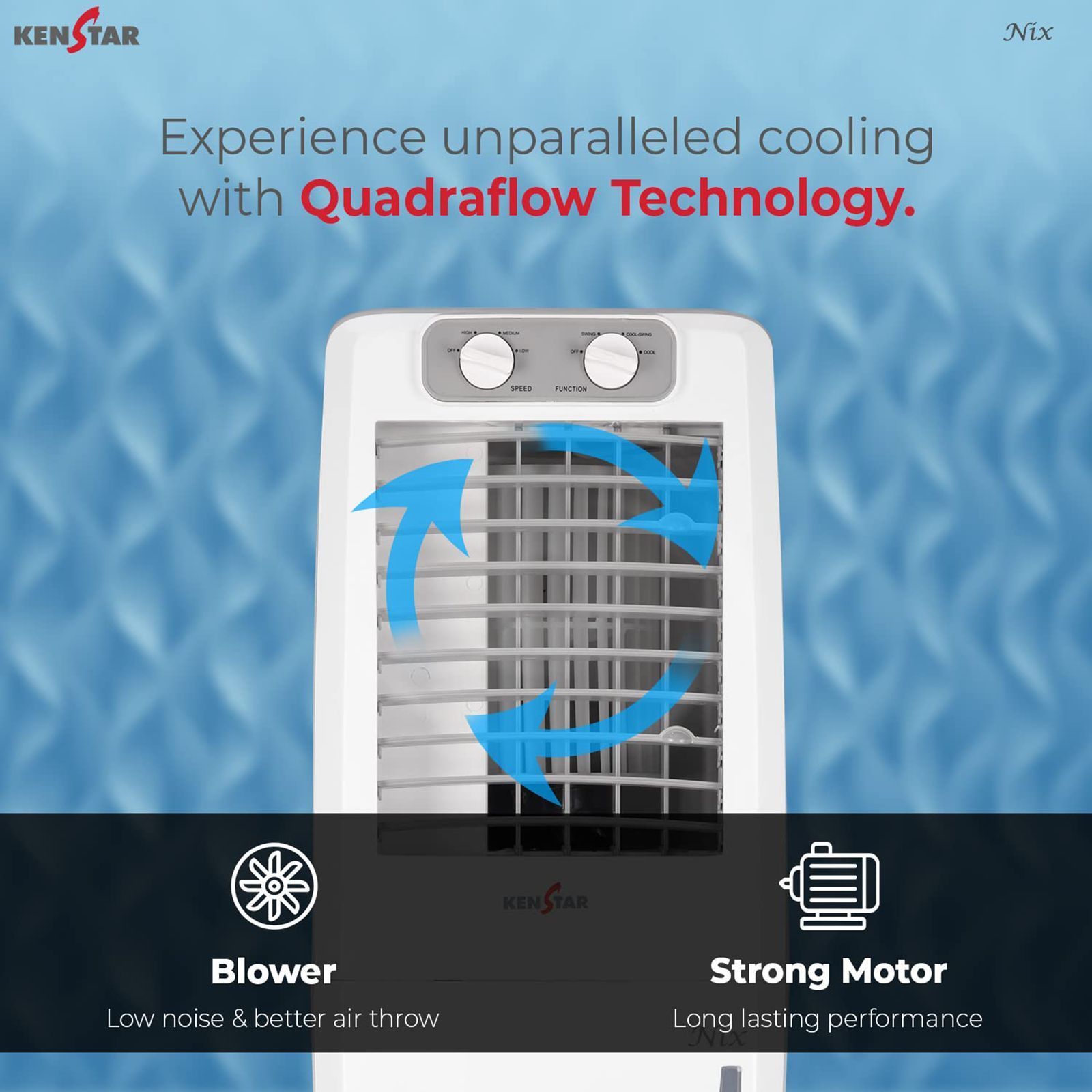 KENSTAR NIX 12 Litres Portable Air Cooler with Inverter Compatible (Quadraflow Technology, White)_15