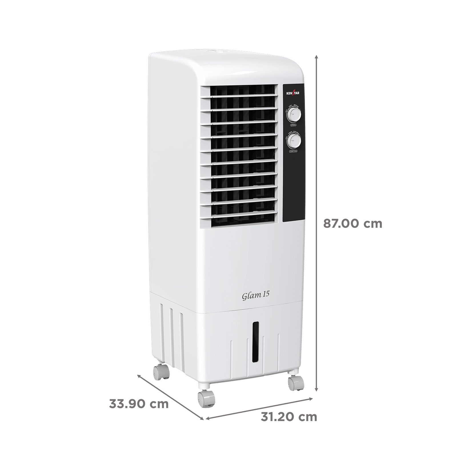 KENSTAR GLAM 15 Litres Tower Air Cooler with Ice Chamber (Dust Net Filter, White)_2