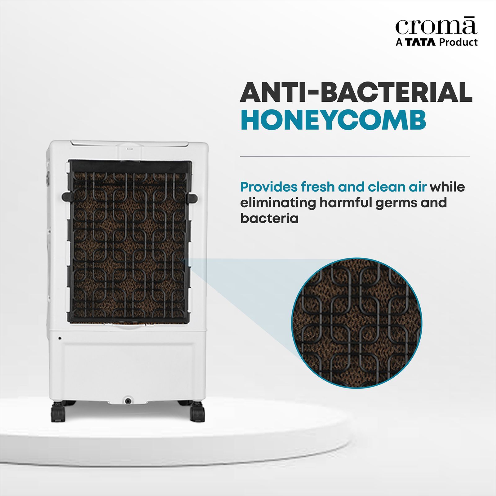 Croma 24 Litres Personal Air Cooler with Inverter Compatible (Water Level Indicator, White)_2