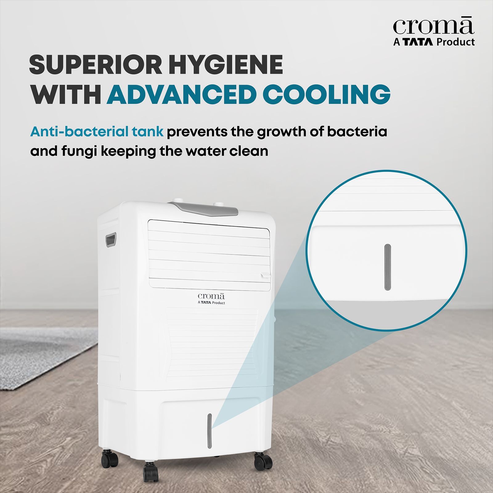 Croma 24 Litres Personal Air Cooler with Inverter Compatible (Water Level Indicator, White)_9