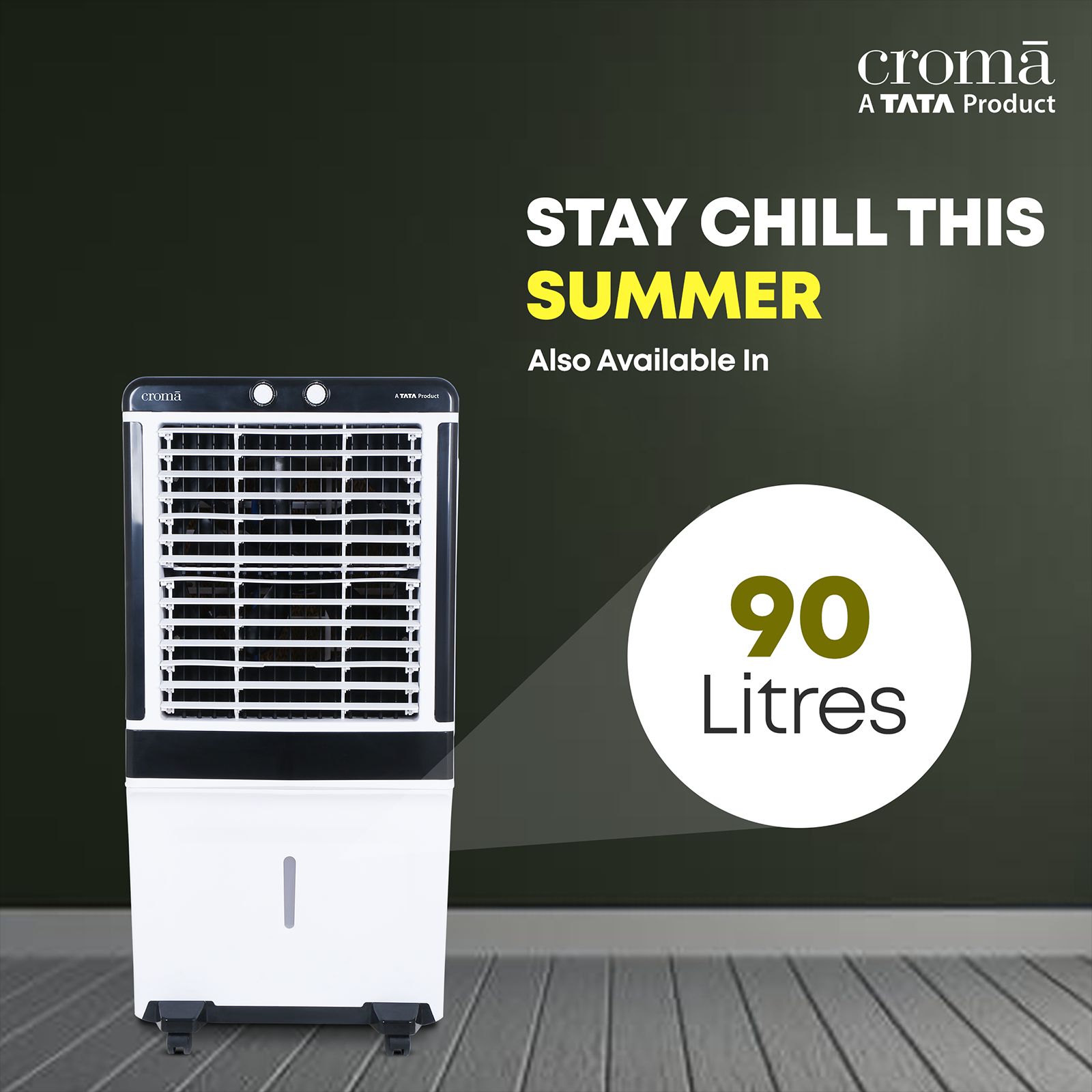 Croma 70 Litres Desert Air Cooler with Inverter Compatible (Evaporative Cooling Technology, White & Black)_12