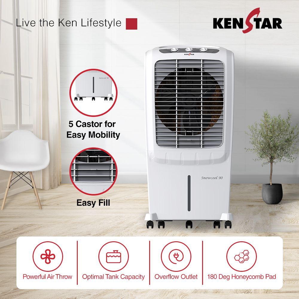 KENSTAR Snowcool 90 Liters Desert Air Cooler (Rust Proof, KCLSCLWH090FRH-ETA, White) KENSTAR Snowcool 90 Liters Desert Air Cooler (Rust Proof, KCLSCLWH090FRH-ETA, White)_7