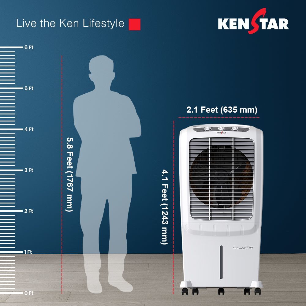 KENSTAR Snowcool 90 Liters Desert Air Cooler (Rust Proof, KCLSCLWH090FRH-ETA, White) KENSTAR Snowcool 90 Liters Desert Air Cooler (Rust Proof, KCLSCLWH090FRH-ETA, White)_9