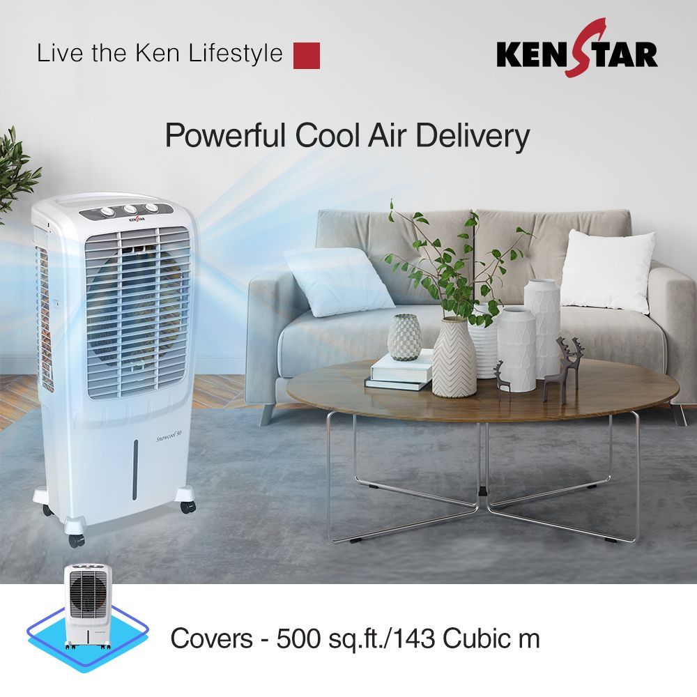 KENSTAR Snowcool 90 Liters Desert Air Cooler (Rust Proof, KCLSCLWH090FRH-ETA, White) KENSTAR Snowcool 90 Liters Desert Air Cooler (Rust Proof, KCLSCLWH090FRH-ETA, White)_5