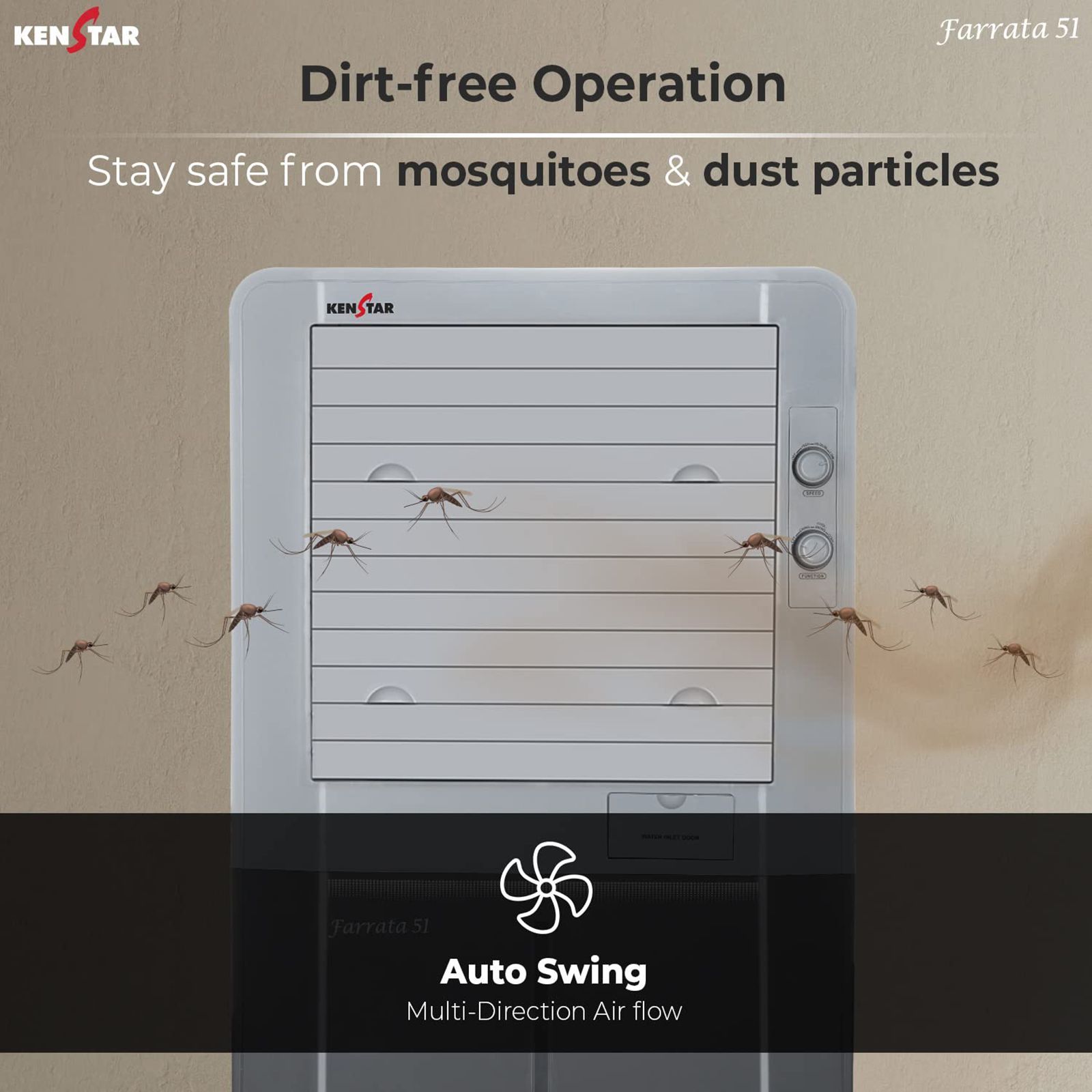 KENSTAR Farrata 51 Liters Desert Air Cooler (Rust Proof, KCLFARGY051FMW-ESV, Grey Dual Tone)_4