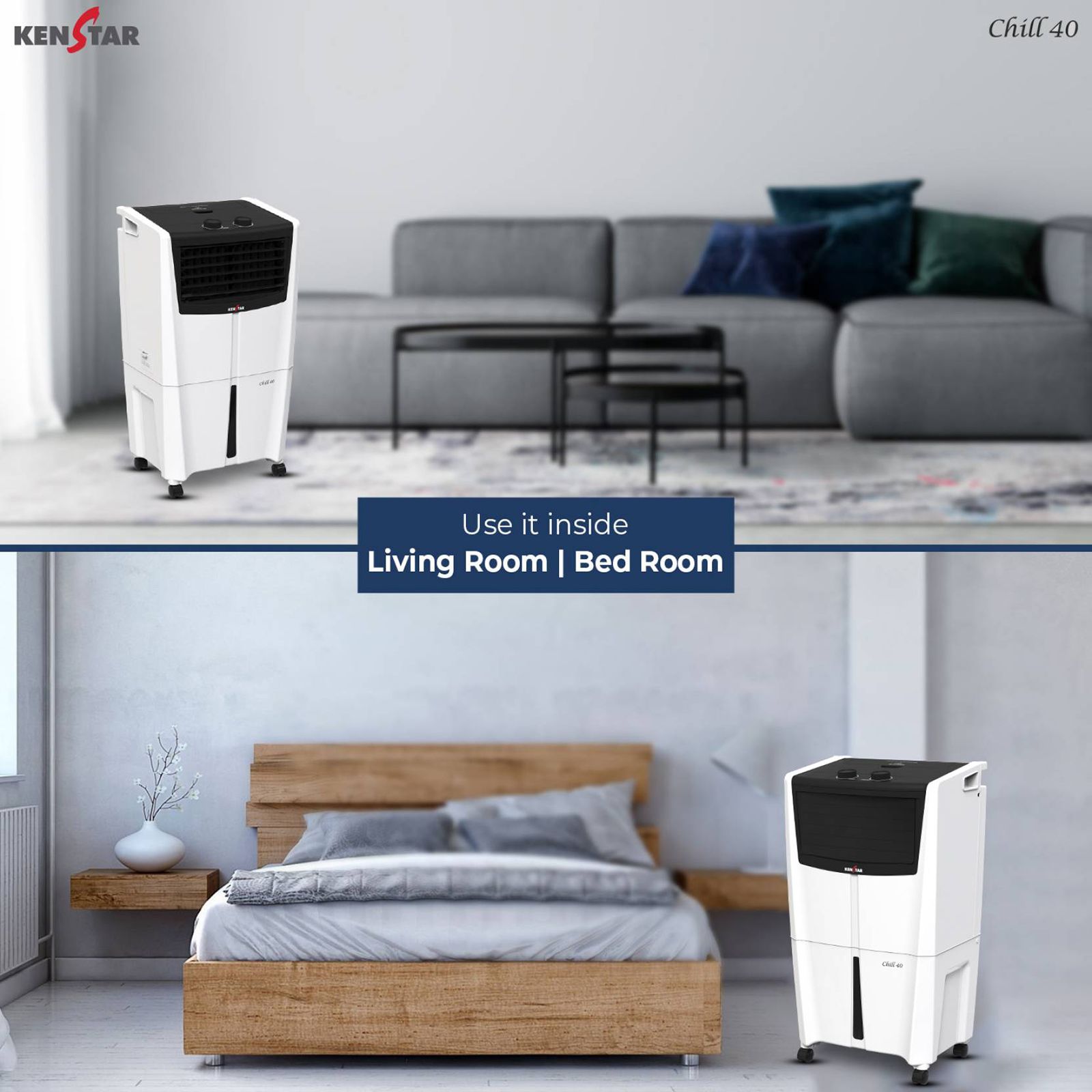 KENSTAR Chill HC 40 Liters Personal Air Cooler (Rust Proof, KCLCHLBK040BMH-ECT, Black/White)_13