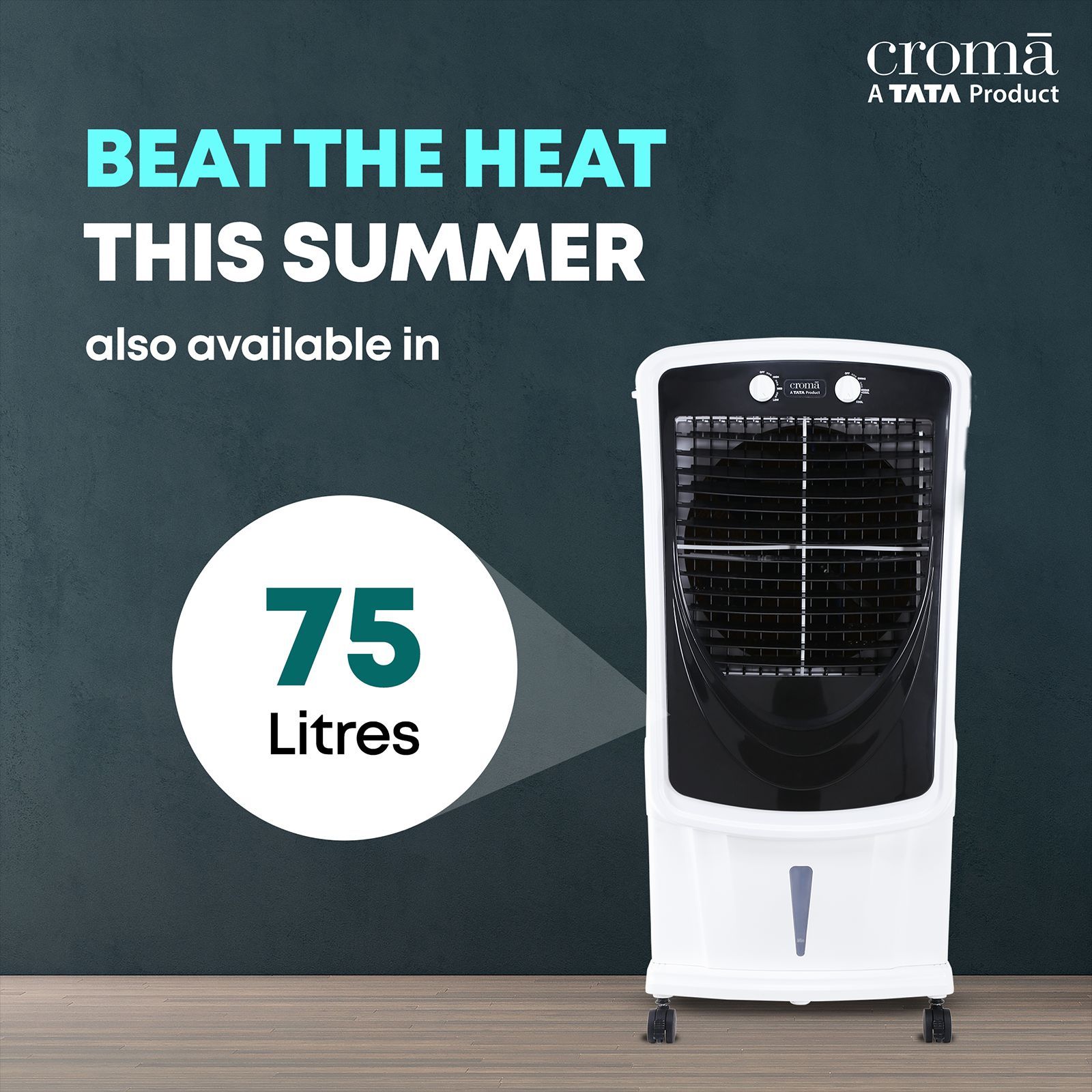 Croma 60 Litres Desert Air Cooler with Inverter Compatible (Evaporative Cooling Technology, White & Black) Croma 60 Litres Desert Air Cooler with Inverter Compatible (Evaporative Cooling Technology, White & Black)_15