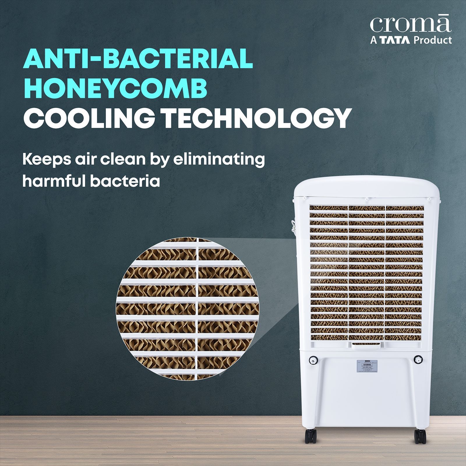 Croma 75 Litres Desert Air Cooler with Inverter Compatible (Evaporative Cooling Technology, White & Black)_11