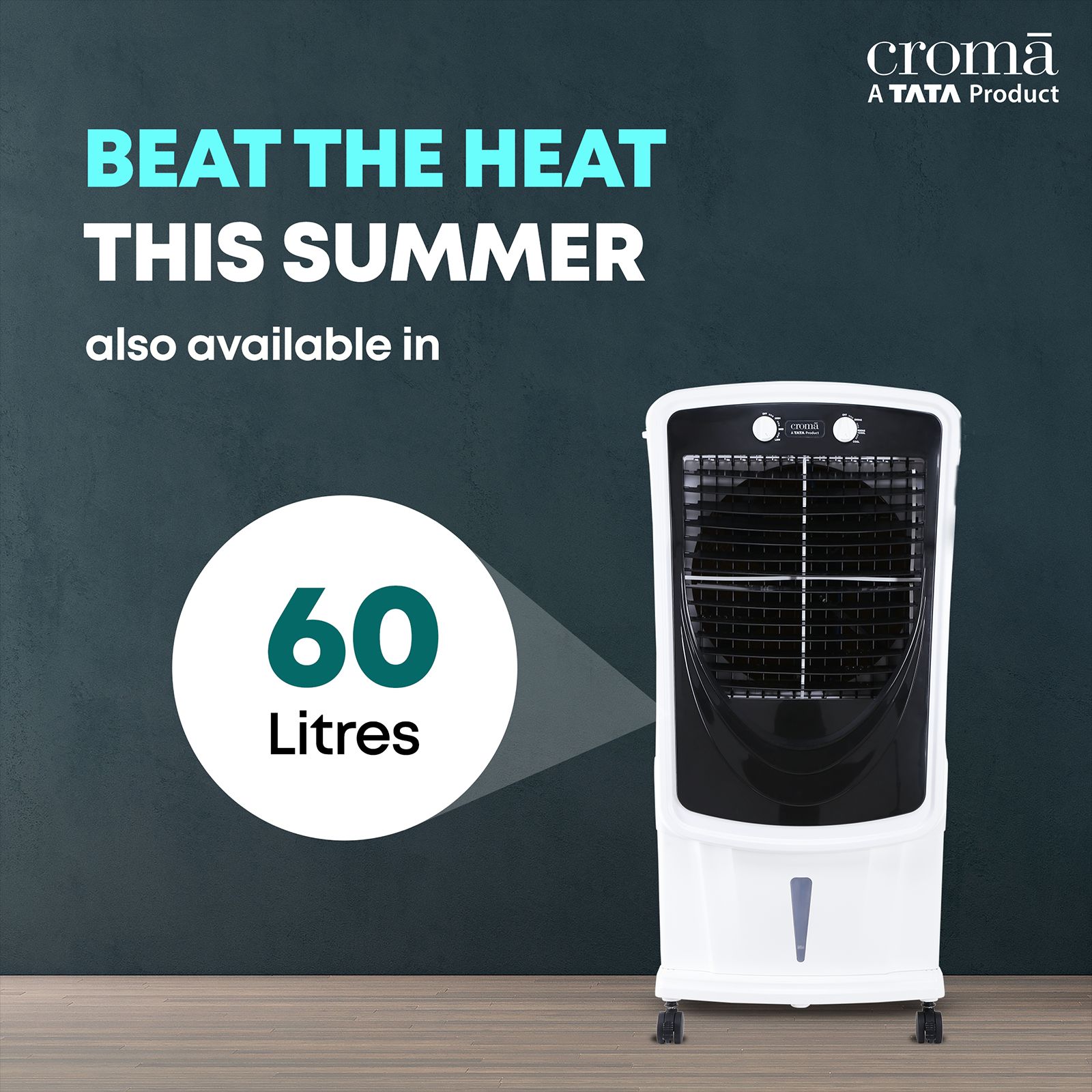 Croma 75 Litres Desert Air Cooler with Inverter Compatible (Evaporative Cooling Technology, White & Black)_15