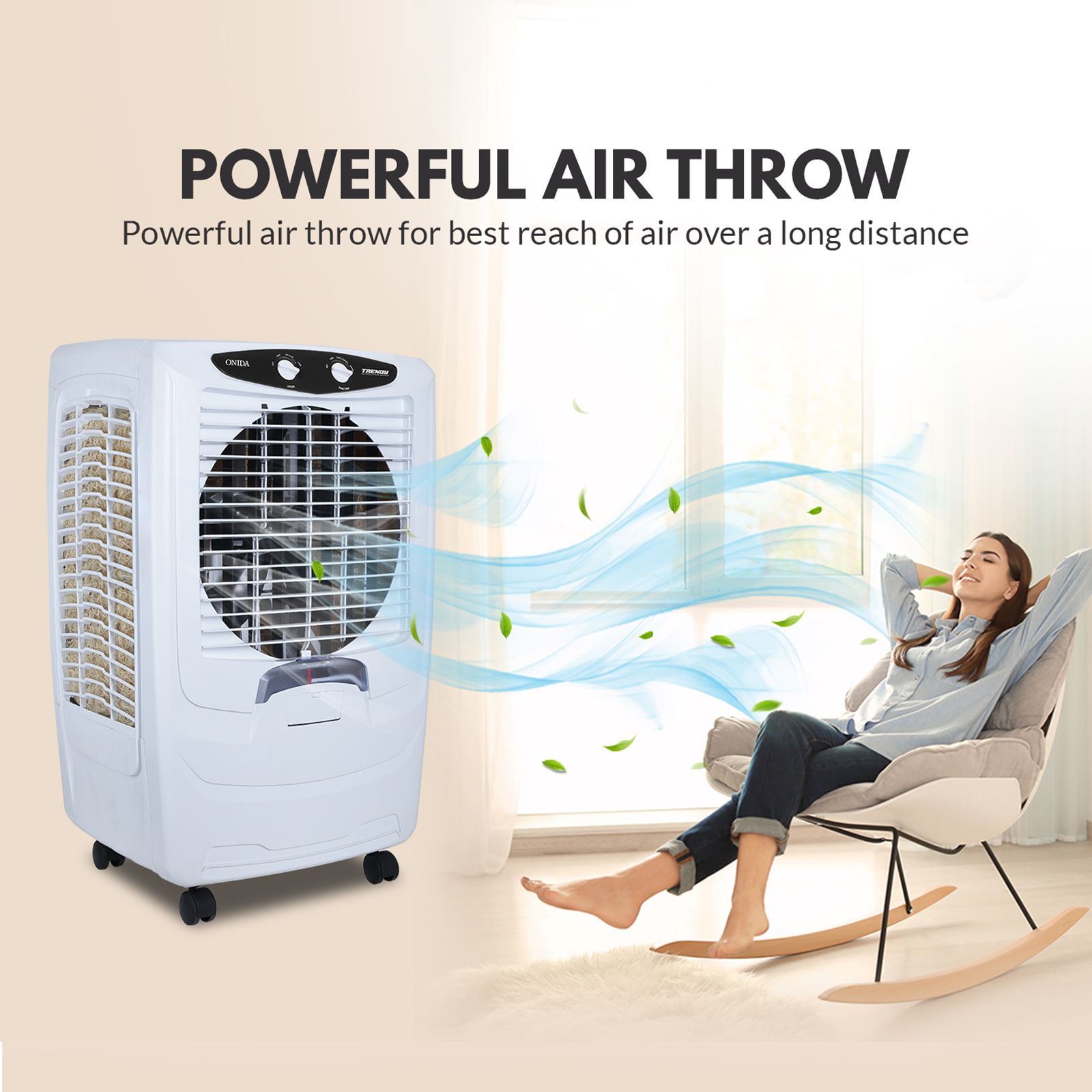 ONIDA 52 Litres Desert Air Cooler (Honeycomb Pads, DC52TDG, White)_10