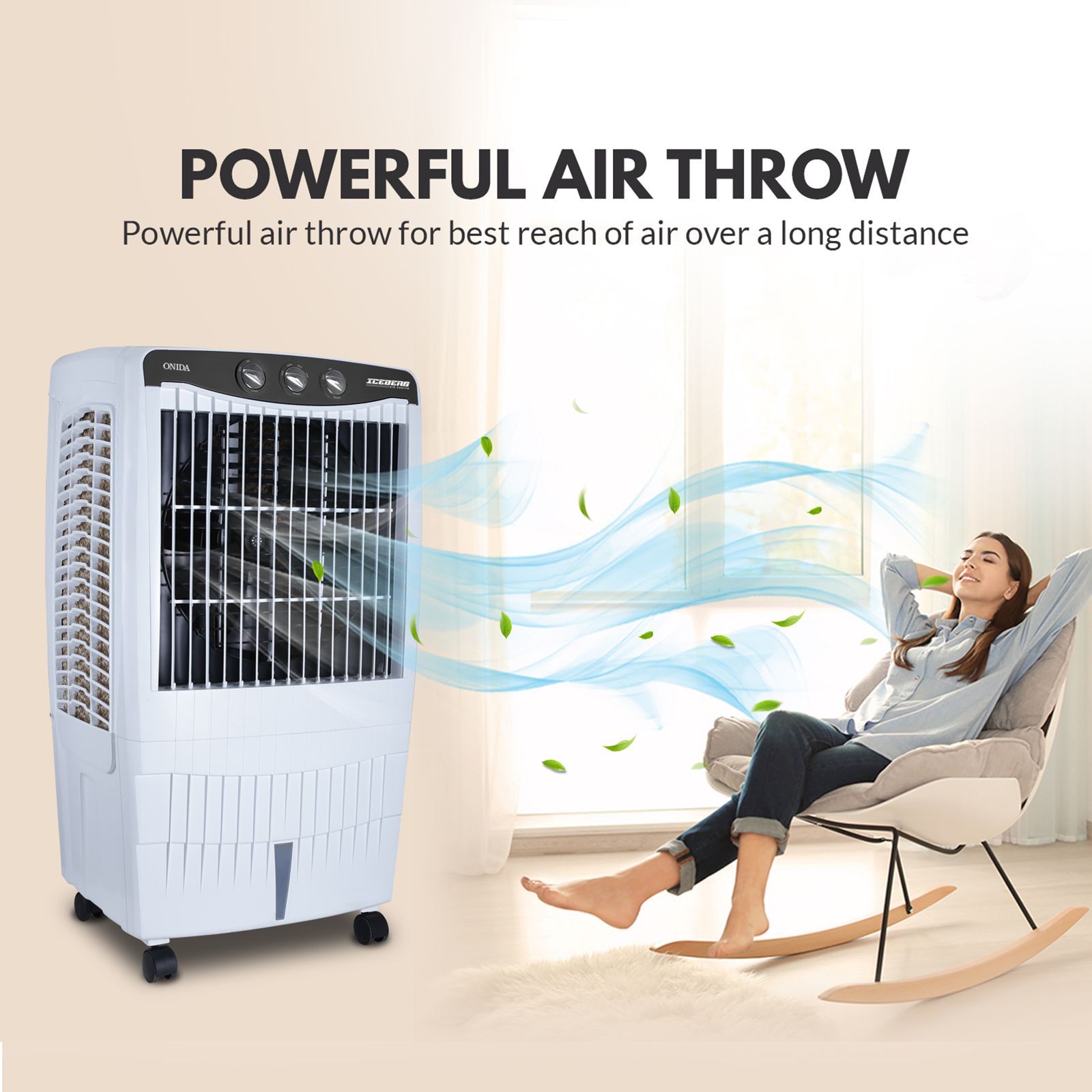 ONIDA 85 Litres Desert Air Cooler (Honeycomb Pads, DC85IDG, White) ONIDA 85 Litres Desert Air Cooler (Honeycomb Pads, DC85IDG, White)_9