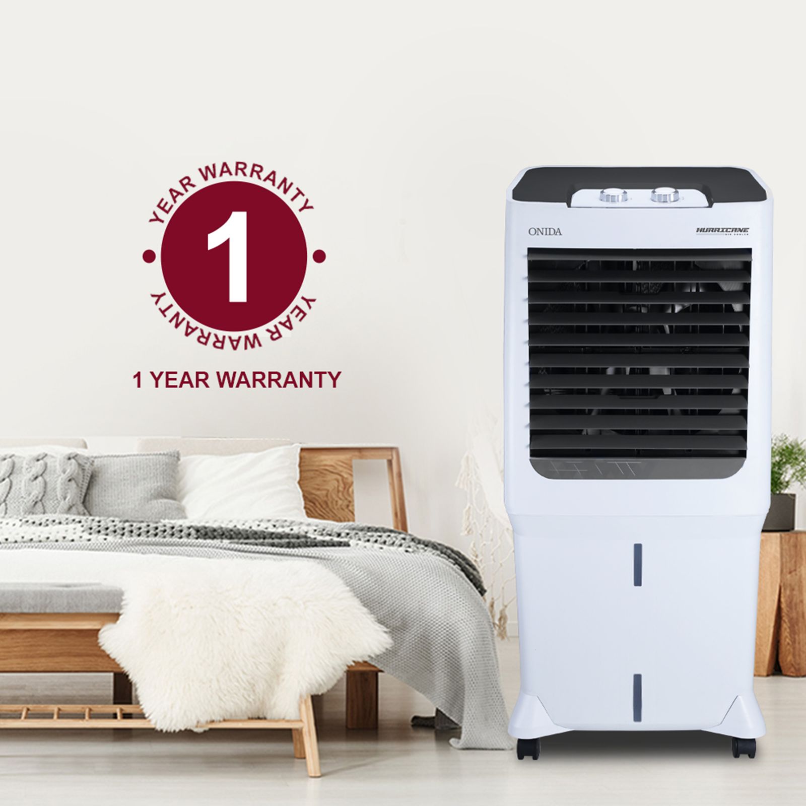 ONIDA 90 Litres Desert Air Cooler (Honeycomb Pads, DC90HDG, White)_11