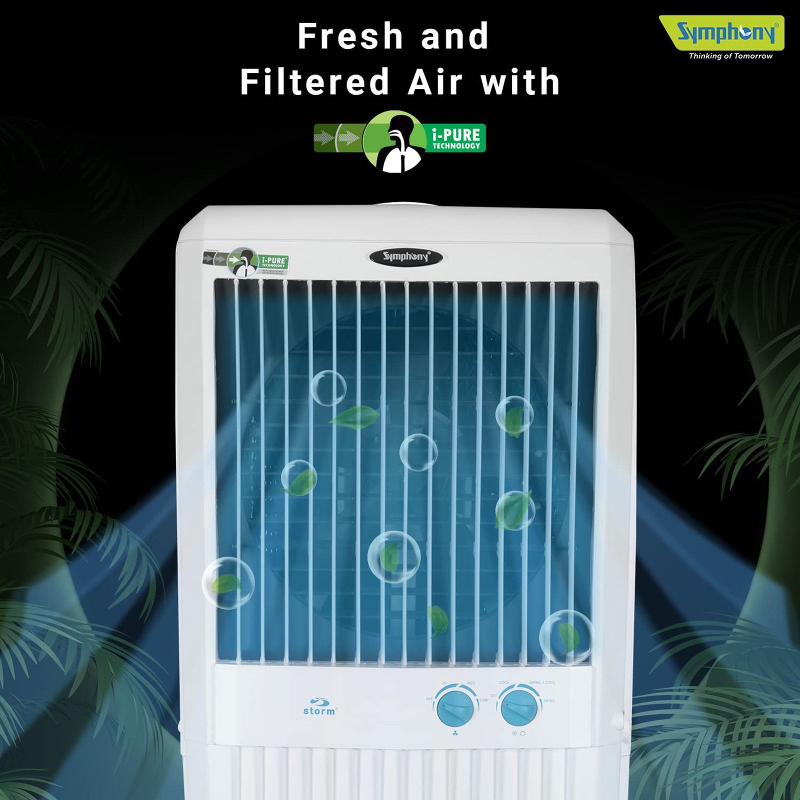 Symphony Storm C 100XL 95 Litres Desert Air Cooler with i-Pure Technology (Cool Flow Dispenser, White)_10