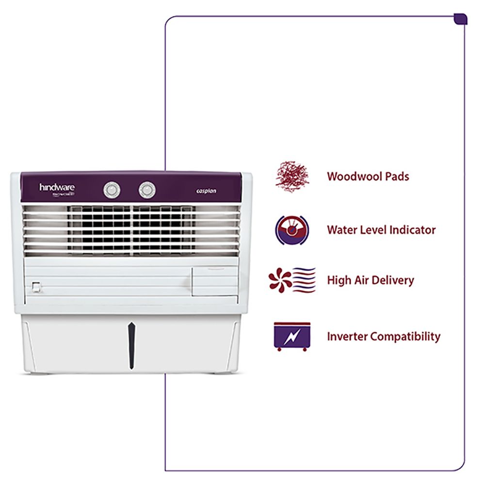 hindware Caspian 50 Litres Window Air Cooler (High Air Delivery, 514471, White)_2