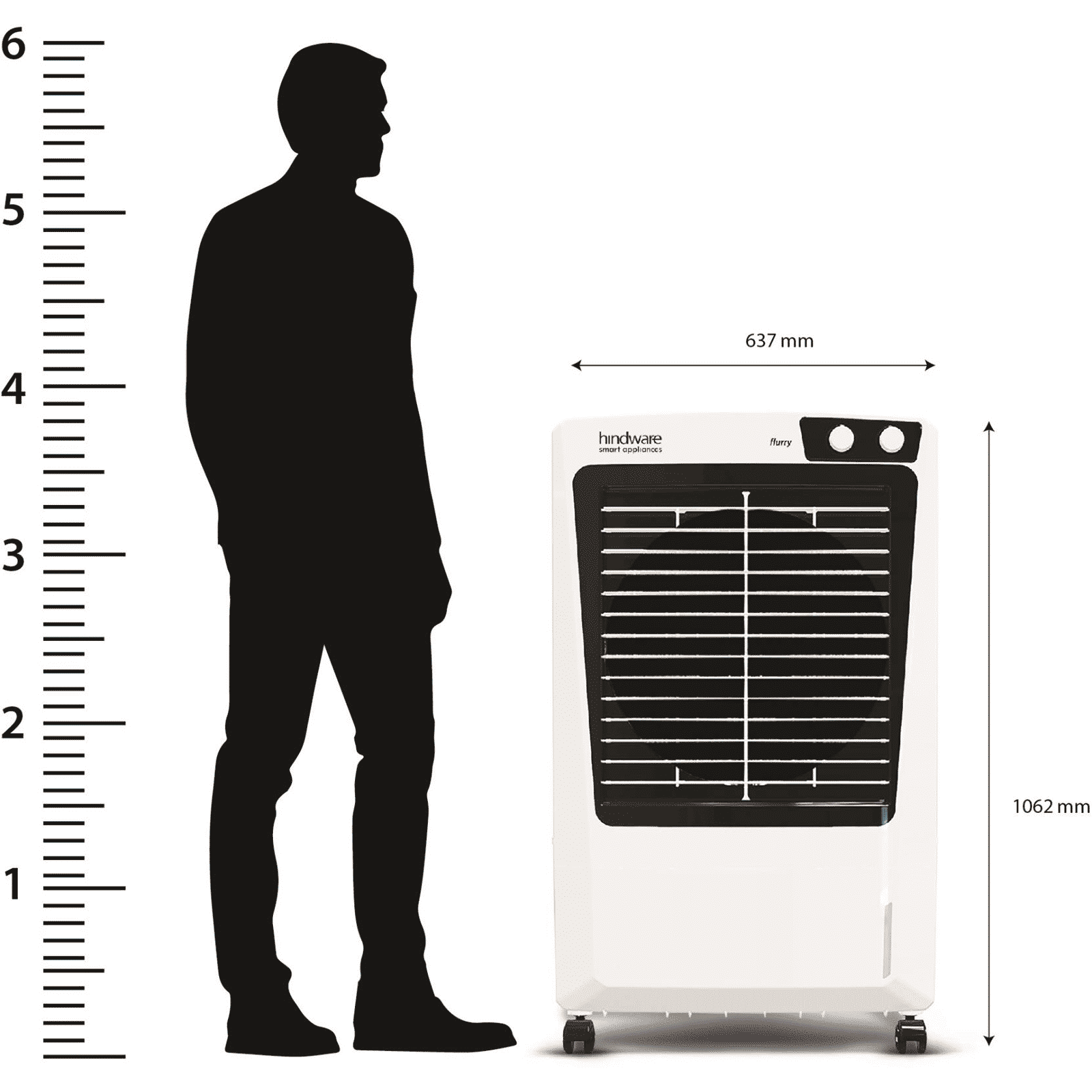 hindware Flurry 52 Litres Desert Air Cooler (Woodwool Pads, 518990, White) hindware Flurry 52 Litres Desert Air Cooler (Woodwool Pads, 518990, White)_9