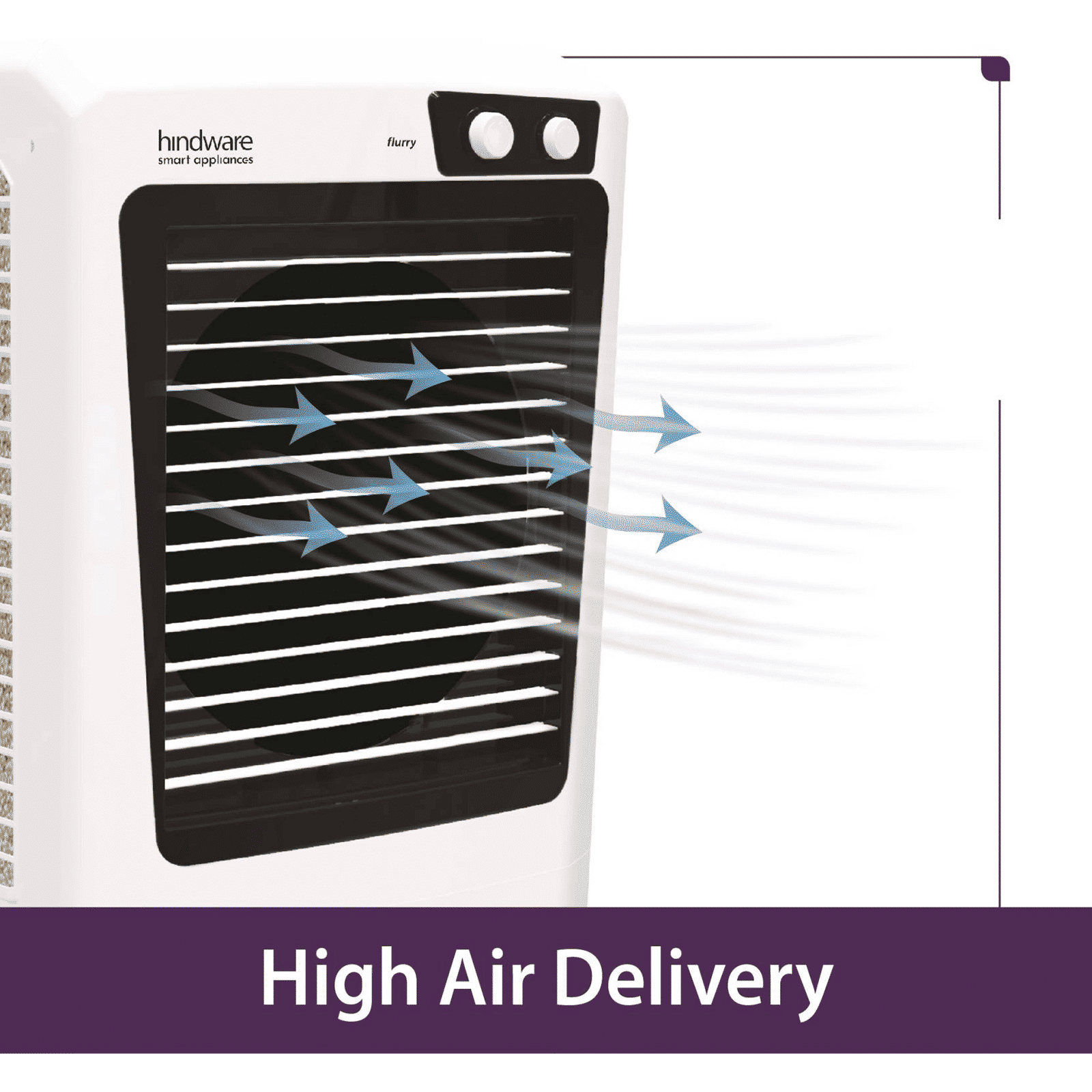 hindware Flurry 52 Litres Desert Air Cooler (Woodwool Pads, 518990, White) hindware Flurry 52 Litres Desert Air Cooler (Woodwool Pads, 518990, White)_5