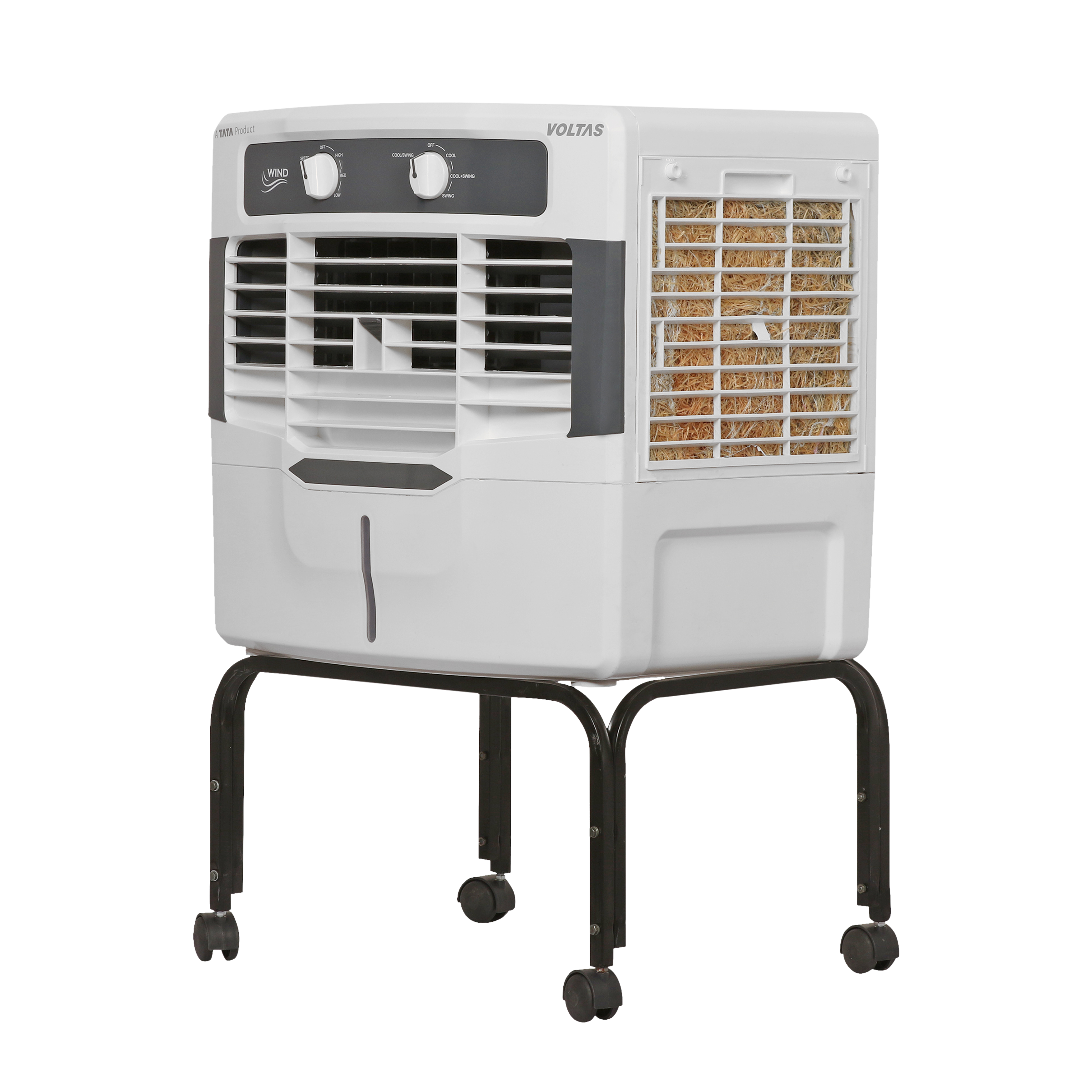 VOLTAS Wind HC 54 Litres Window Air Cooler (With Trolley, 4810328, White/Grey)_2