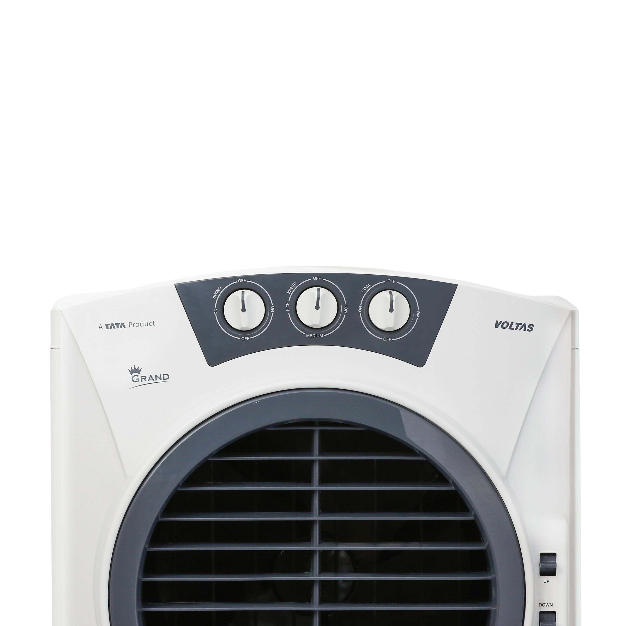 VOLTAS Grand E 72 Litres Desert Air Cooler (Inverter Compatible, 4810332, White/Grey)_4