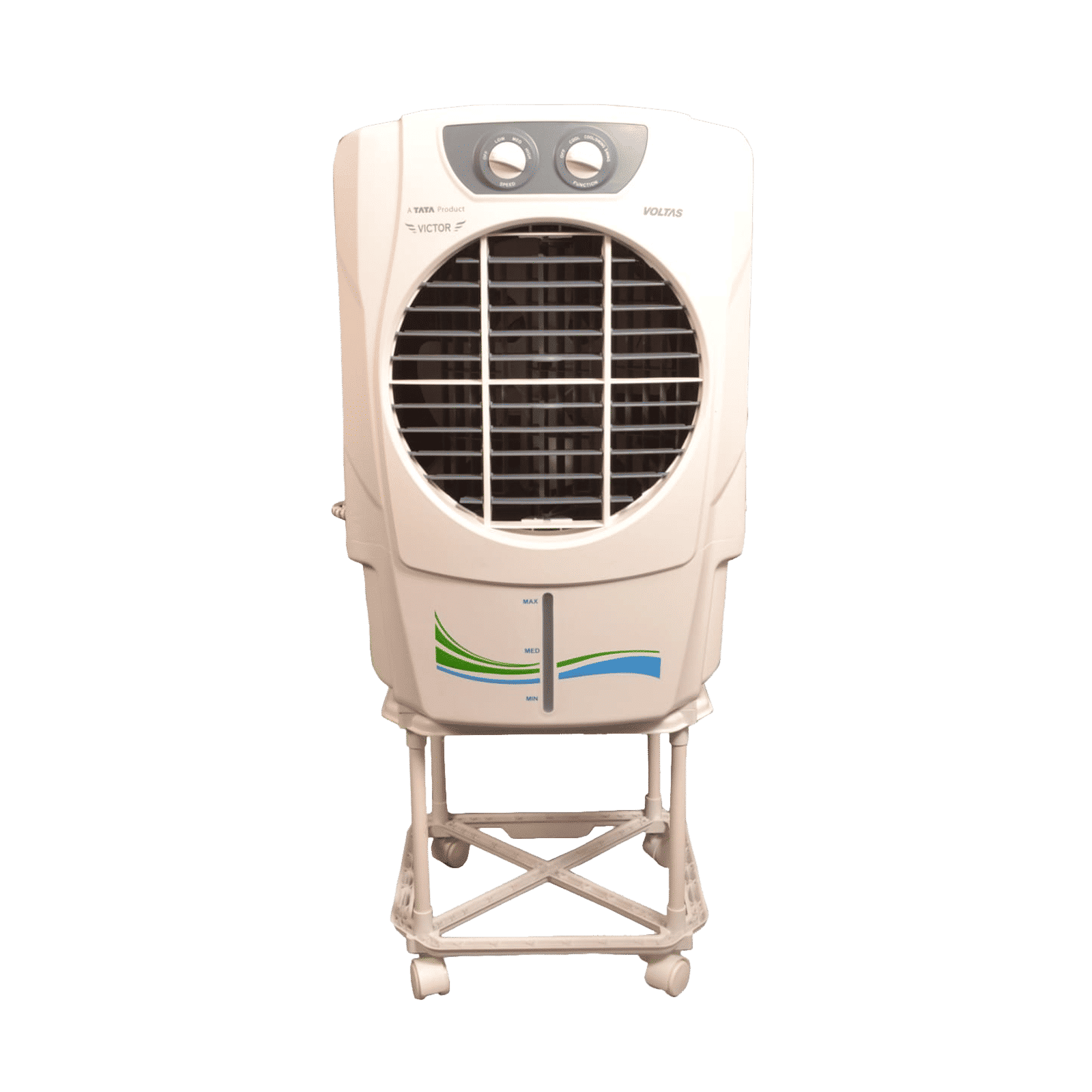 VOLTAS Victor 47 Litres Desert Air Cooler (Inverter Compatible, 4810340, White/Grey)_1