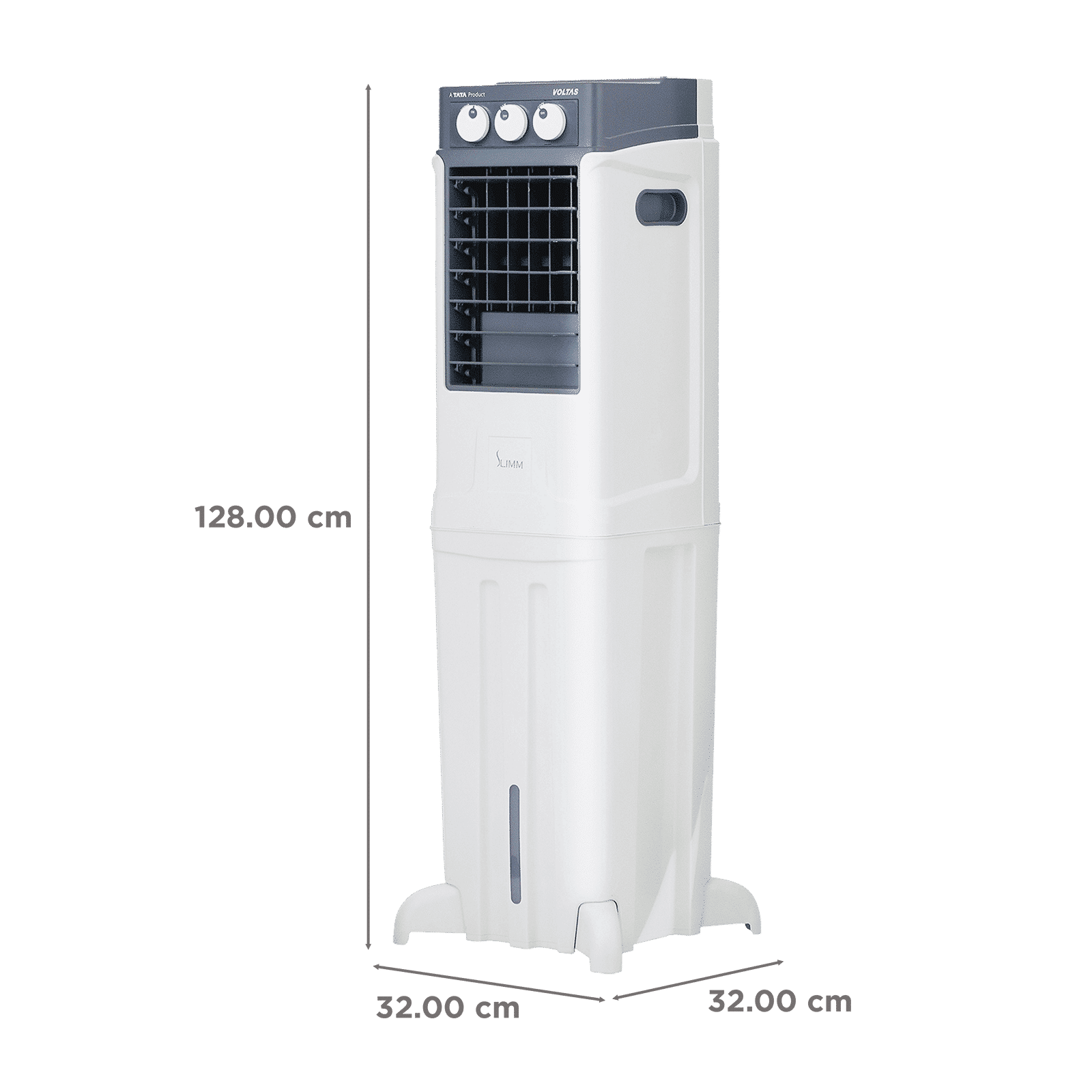 VOLTAS Slimm 55 Litres Tower Air Cooler with Fully Collapsible Louvers (Ice Chamber, White & Grey)_2