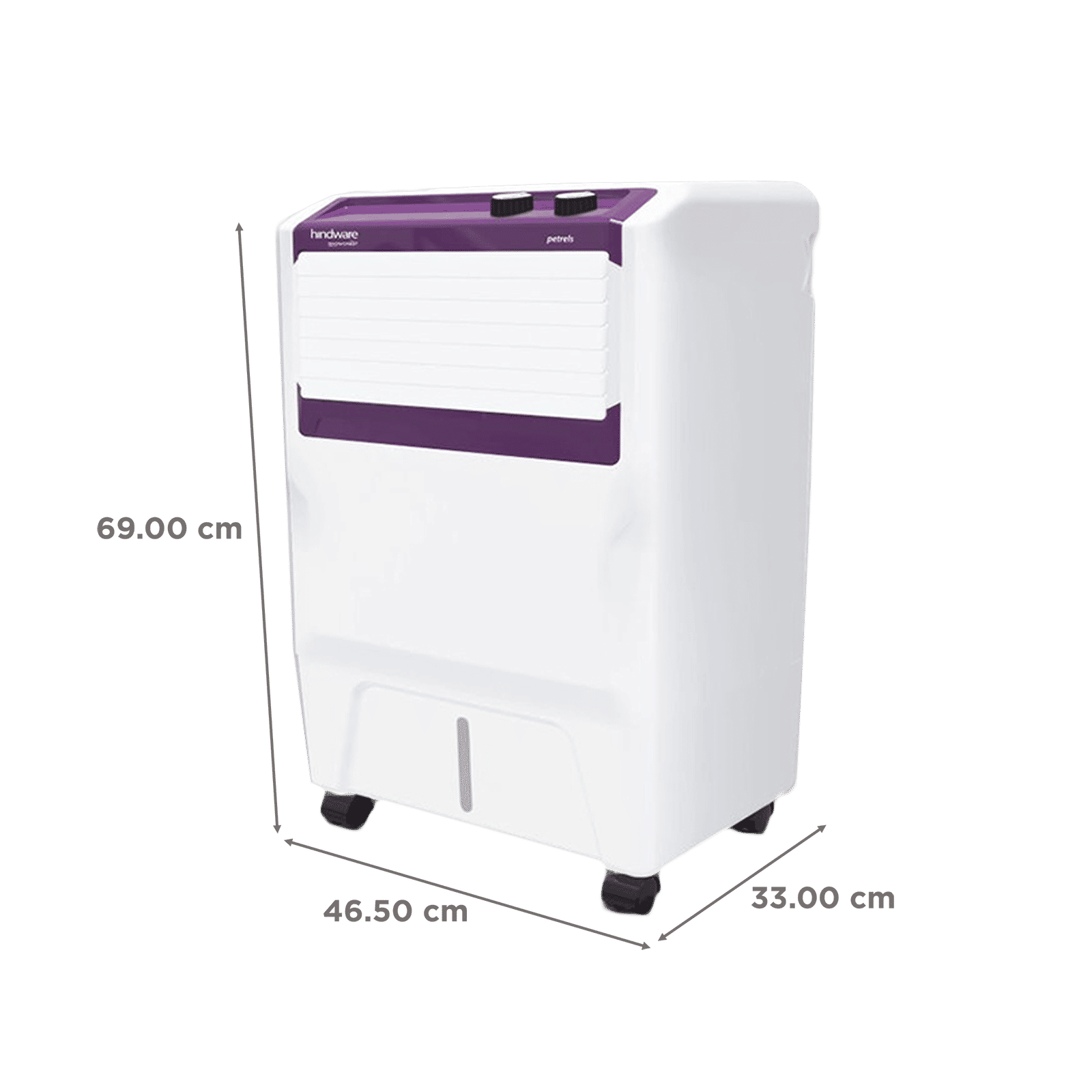 hindware Petrels 18 Litres Personal Air Cooler (Ice Chamber, 518668, White / Purple)_2