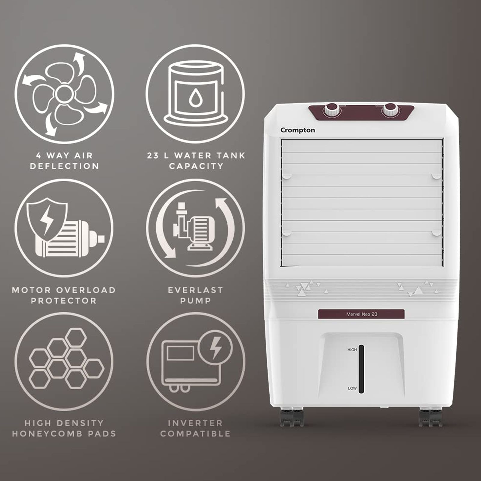 Crompton Marvel Neo 23 Litres Personal Air Cooler (Mosquito Net, ACGC-MARVELNEO23, White)_3