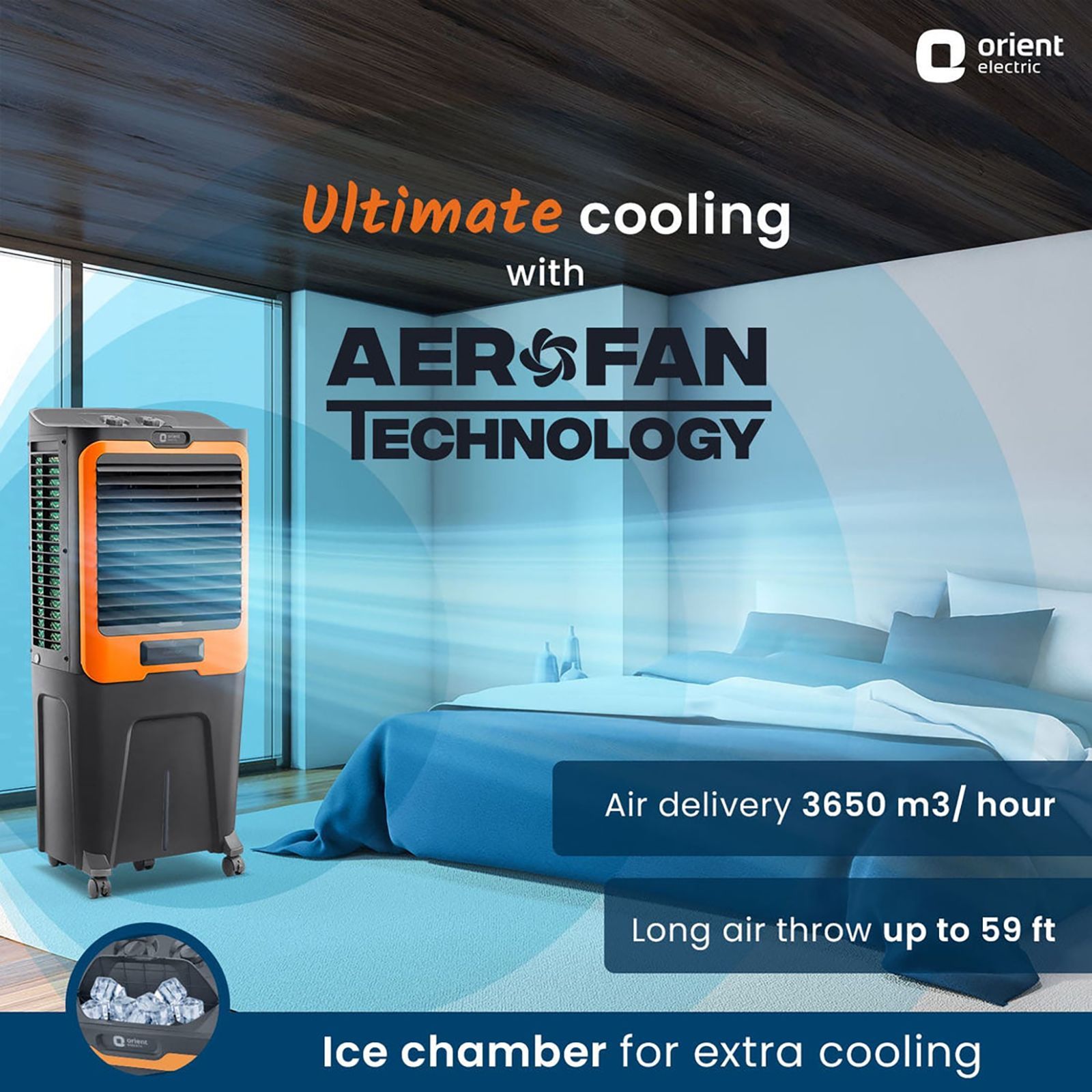 Orient Ultimo 88 Litres Desert Air Cooler with Aerofan Technology (Ice Chamber, Dark Grey) Orient Ultimo 88 Litres Desert Air Cooler with Aerofan Technology (Ice Chamber, Dark Grey)_14