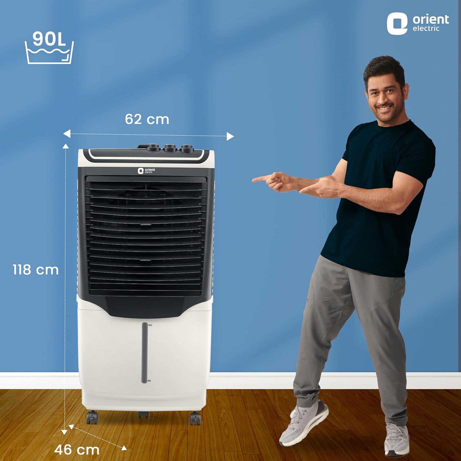 Orient Avante 90 Litres Desert Air Cooler with Inverter Compatible (Ice Chamber, White & Dark Grey)_12